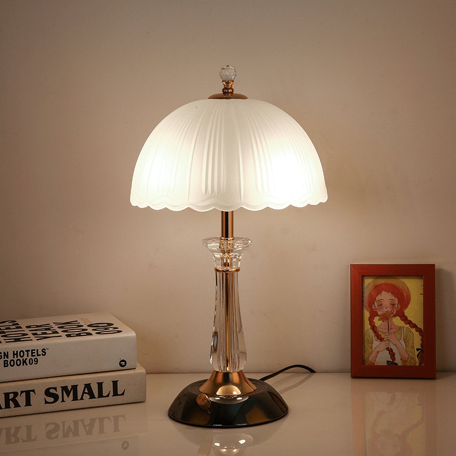 Belle Domed Glass Table Light-Neutral Decor
