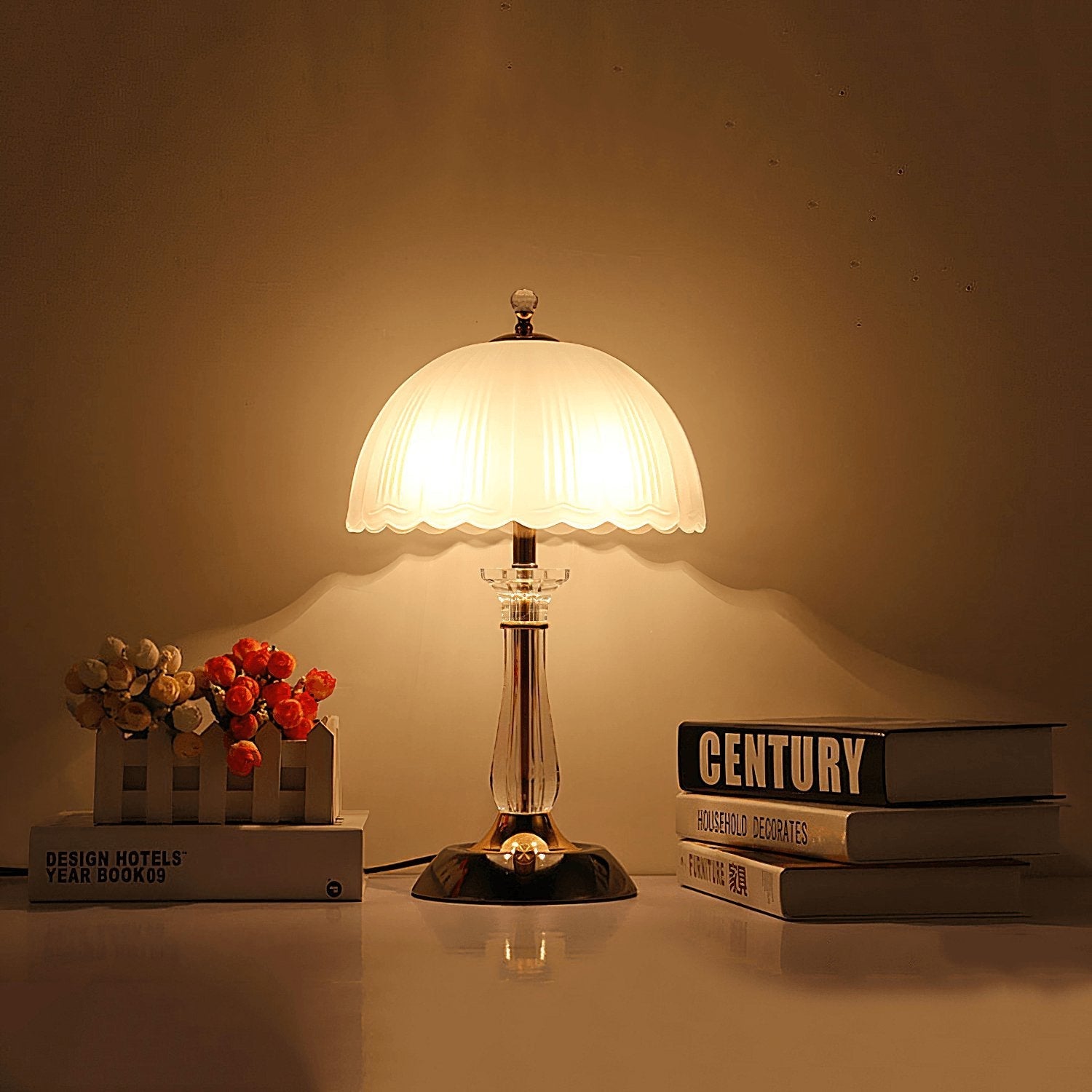 Belle Domed Glass Table Light-Neutral Decor