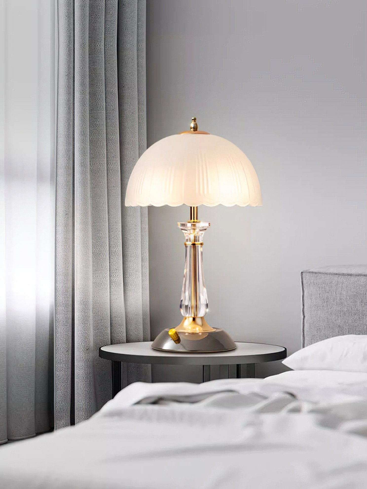 Belle Domed Glass Table Light-Neutral Decor