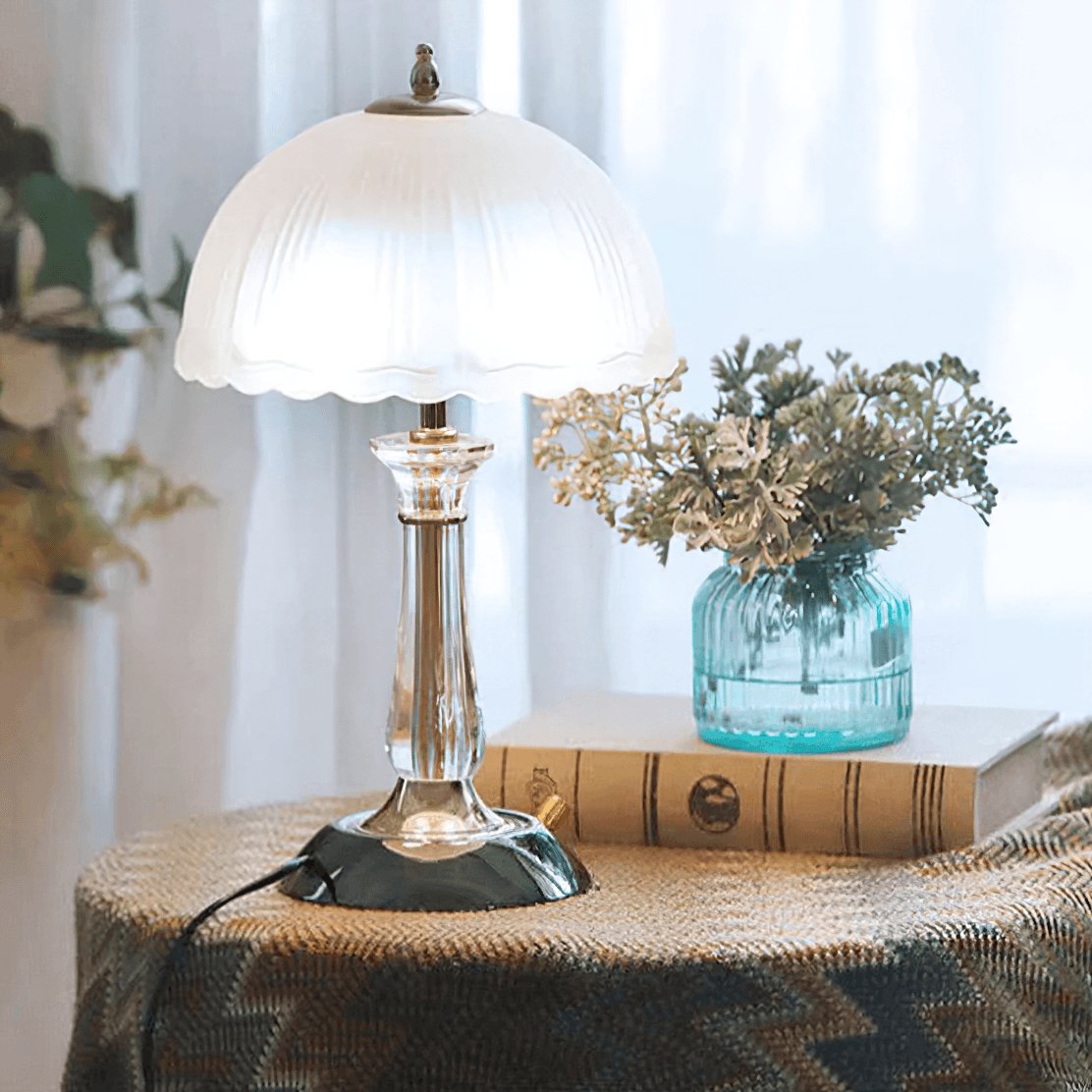 Belle Domed Glass Table Light-Neutral Decor