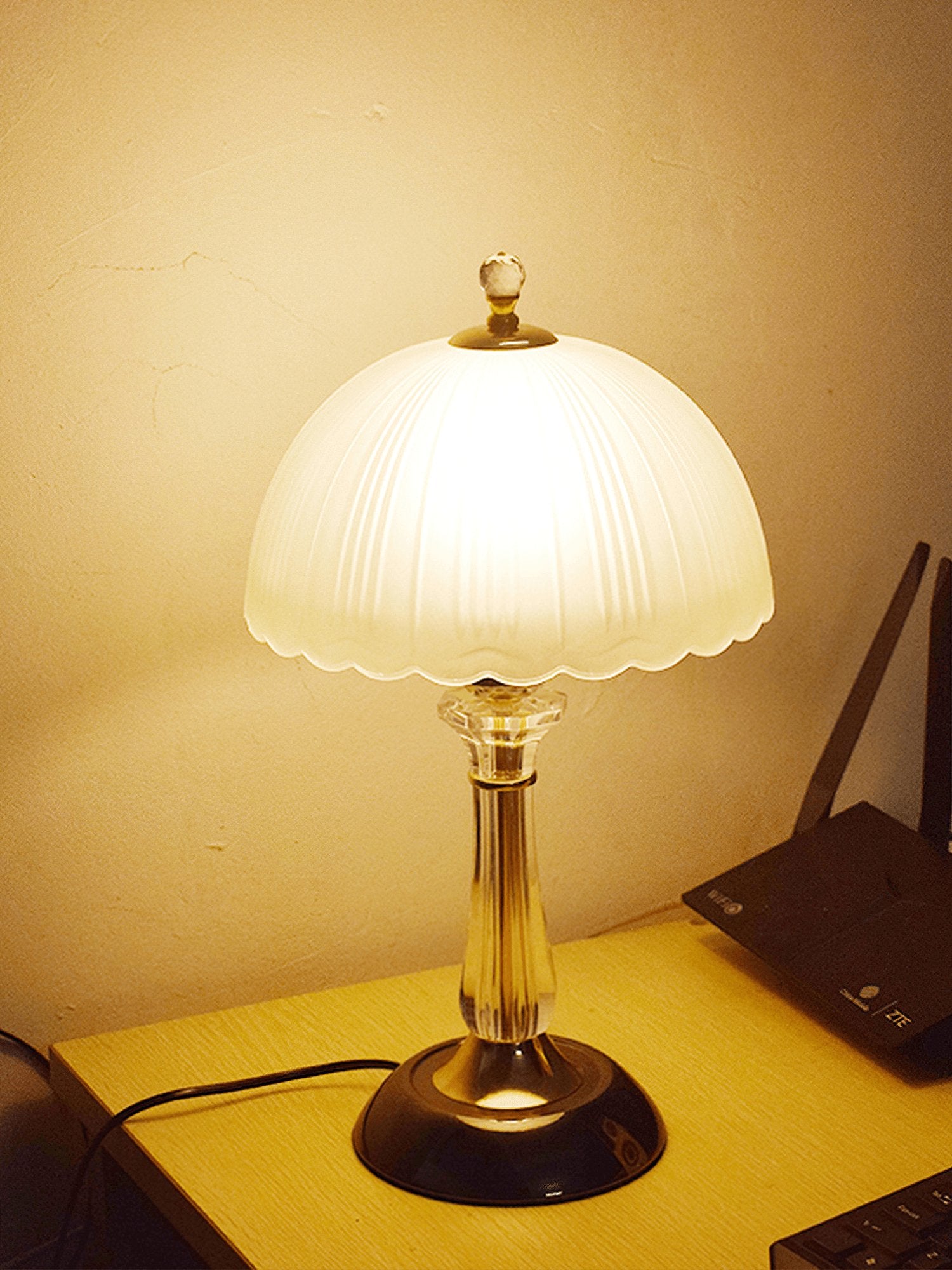 Belle Domed Glass Table Light-Neutral Decor
