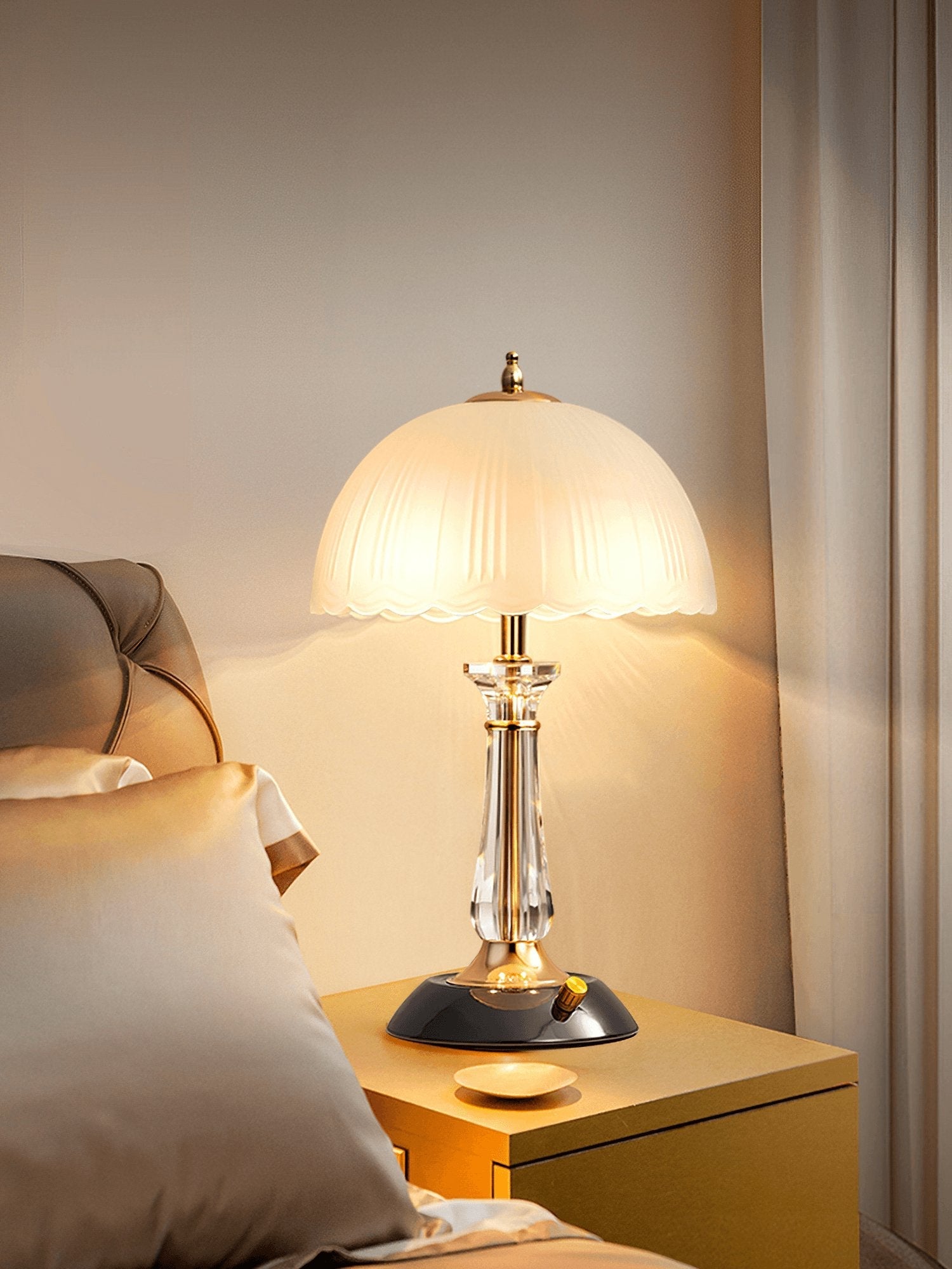 Belle Domed Glass Table Light-Neutral Decor