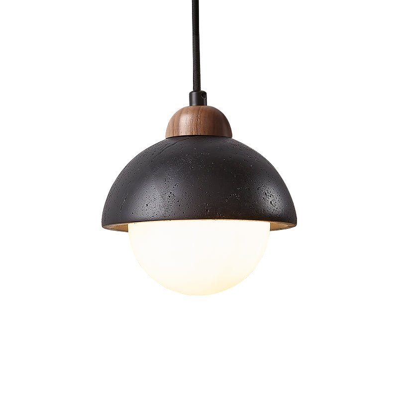 Sena Simple Domewood Black Travertine Pendant Lamp-Neutral Decor
