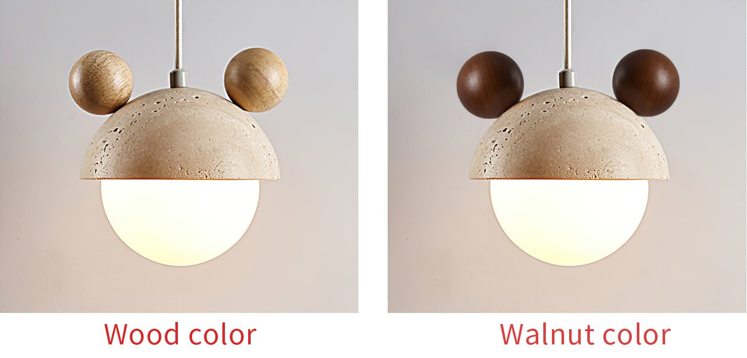 Lyraeus Character-Shaped Travertine Pendant Light-Neutral Decor
