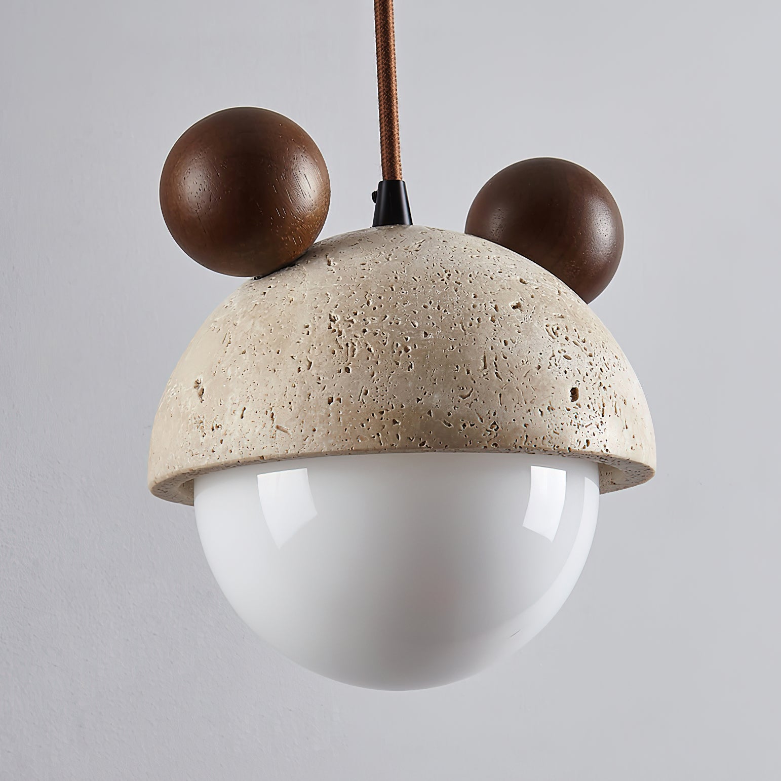 Lyraeus Character-Shaped Travertine Pendant Light-Neutral Decor