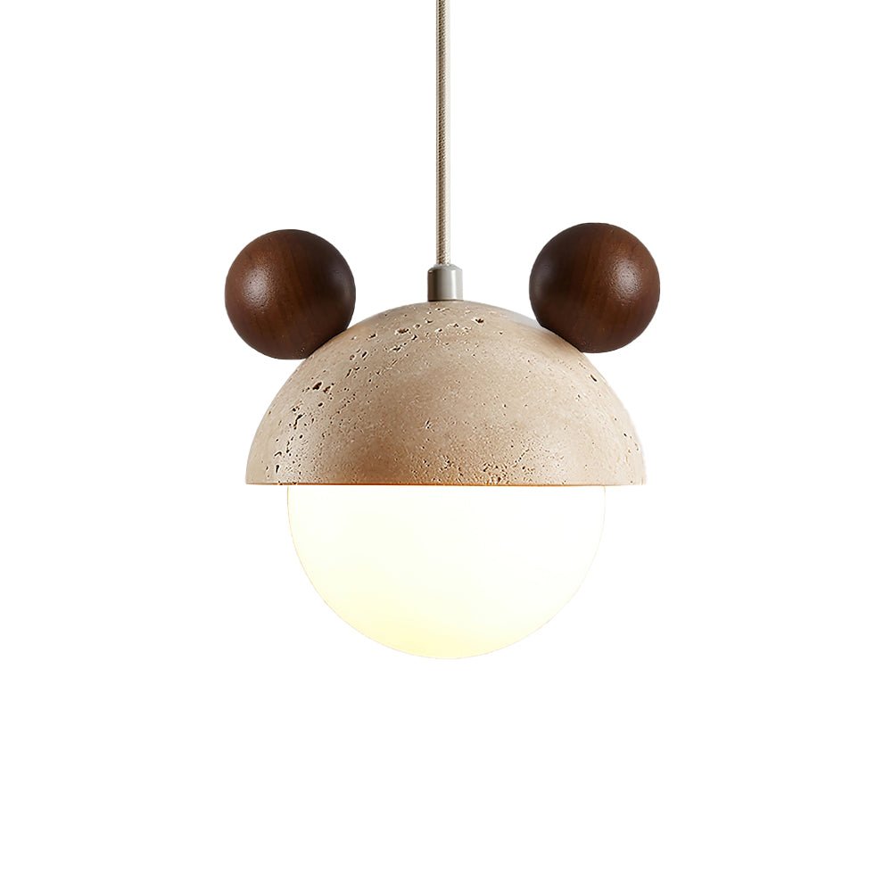Lyraeus Character-Shaped Travertine Pendant Light-Neutral Decor