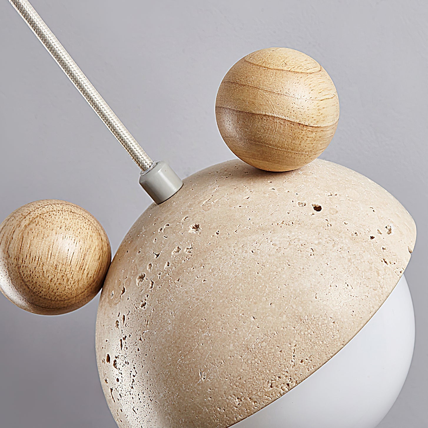 Lyraeus Character-Shaped Travertine Pendant Light-Neutral Decor