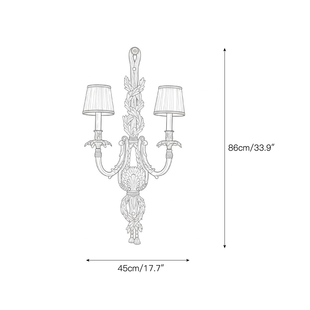 Side view of the elegant brass wall lamp.