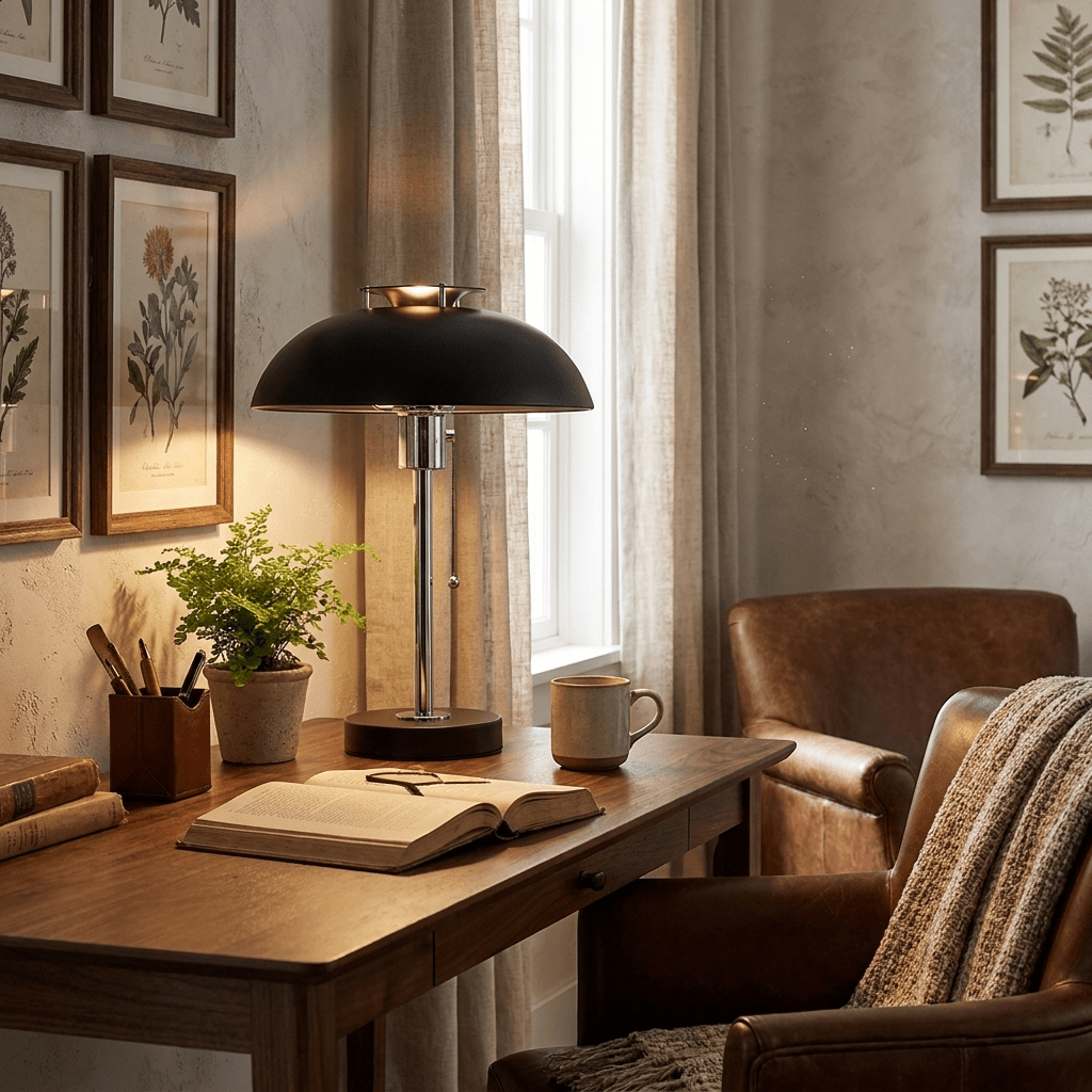 Domo Chrome Mushroom Table Lamp-Neutral Decor