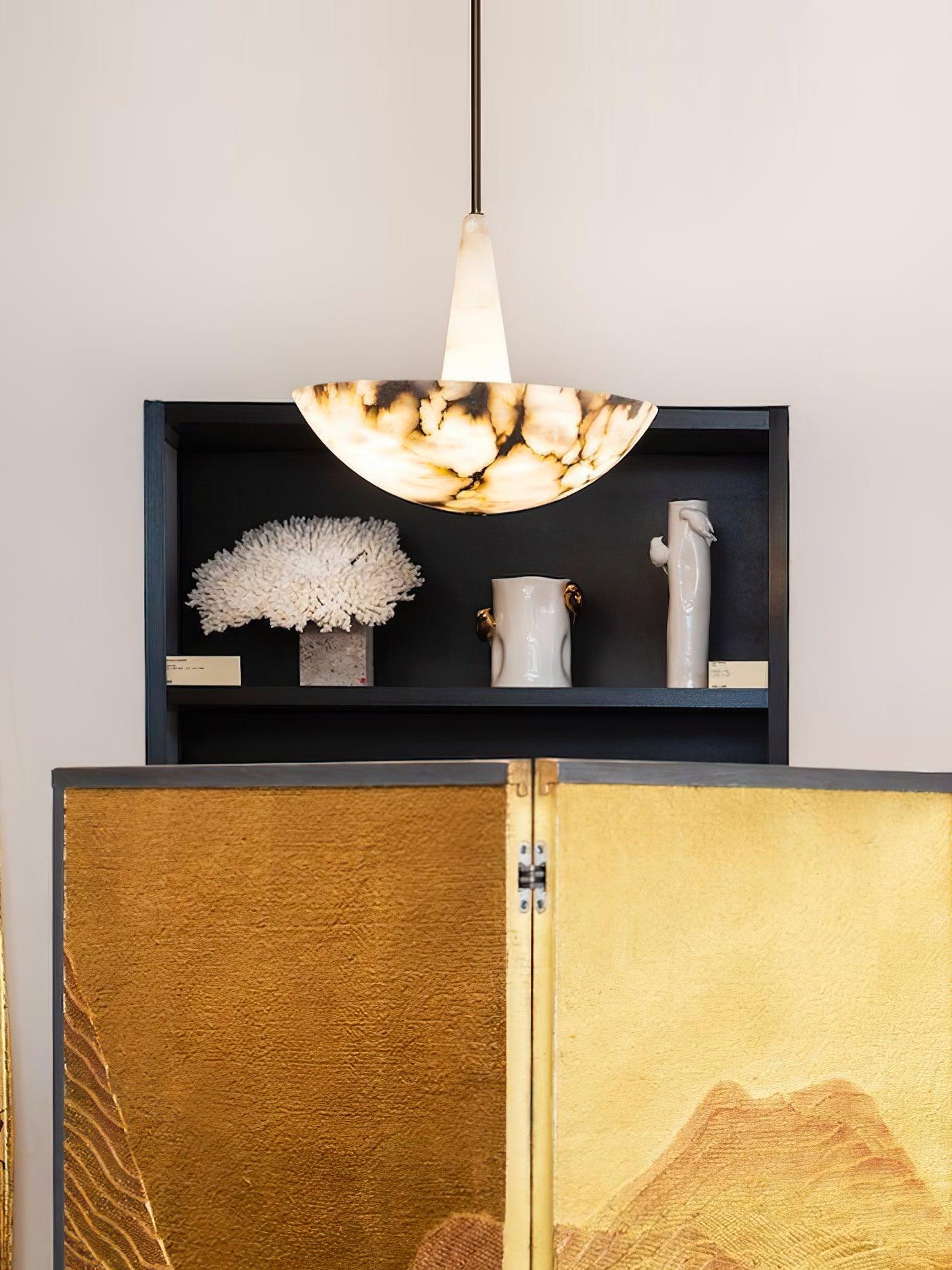 Umiros Alabaster Pendant Light-Neutral Decor