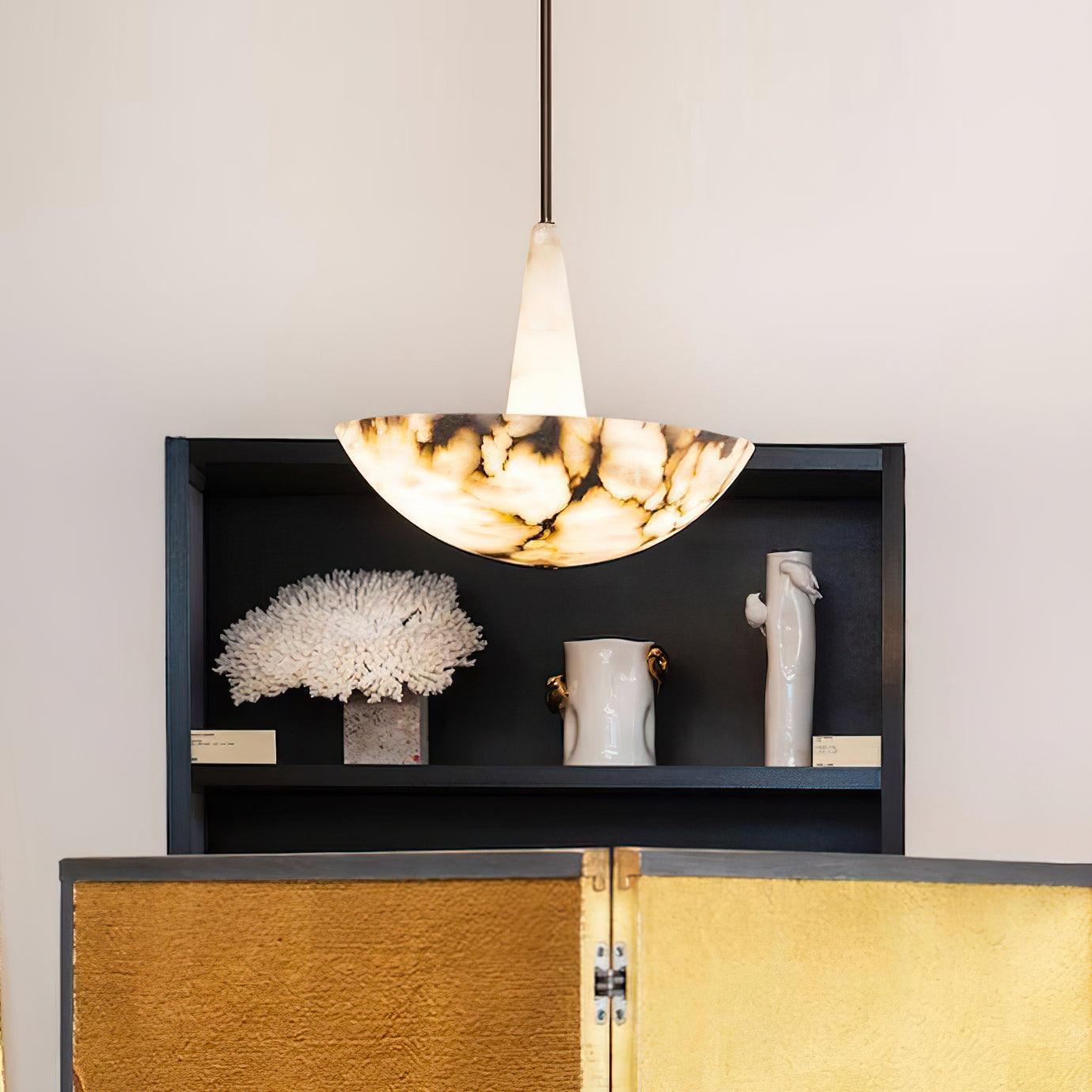 Umiros Alabaster Pendant Light-Neutral Decor