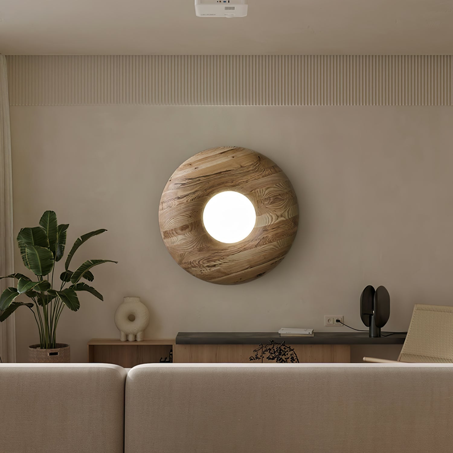Zosora Organic Oak Flush Mount-Neutral Decor