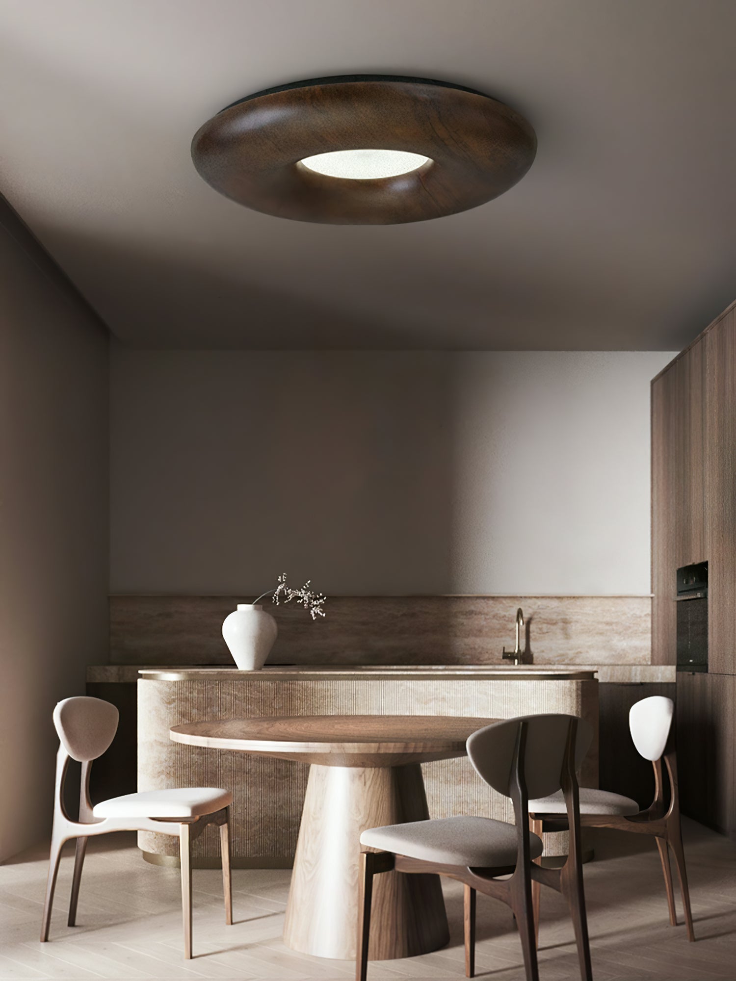 Zosora Organic Oak Flush Mount-Neutral Decor