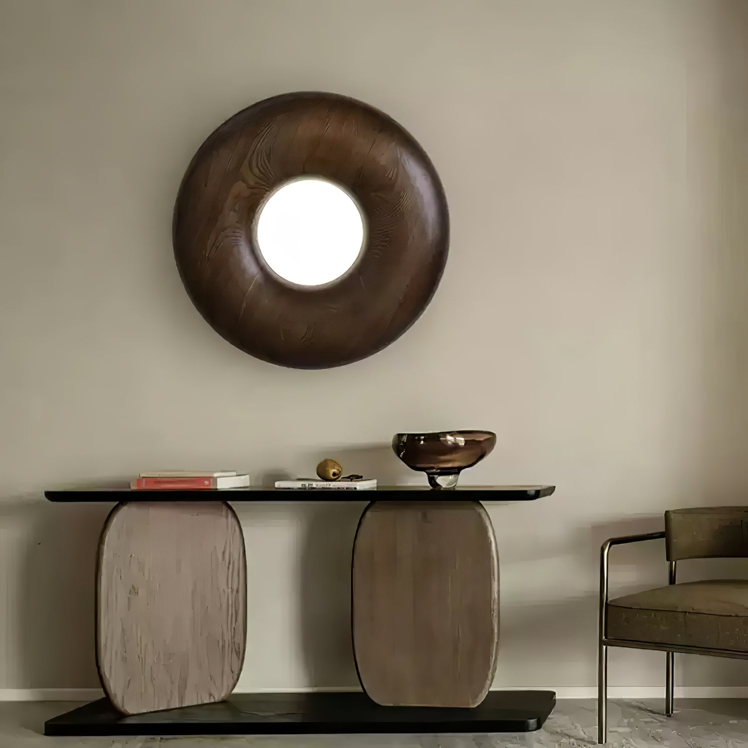 Zosora Organic Oak Flush Mount-Neutral Decor