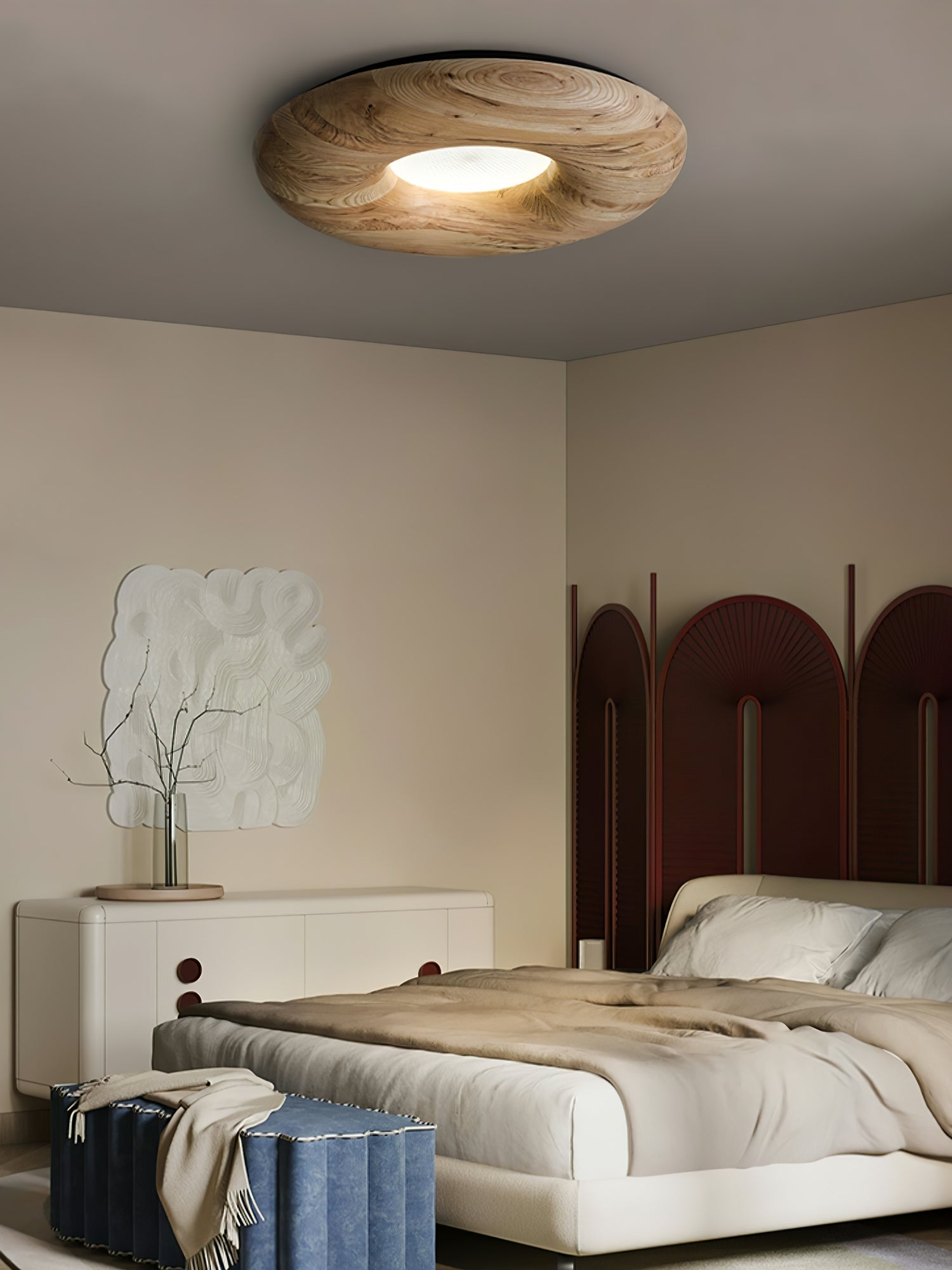 Zosora Organic Oak Flush Mount-Neutral Decor