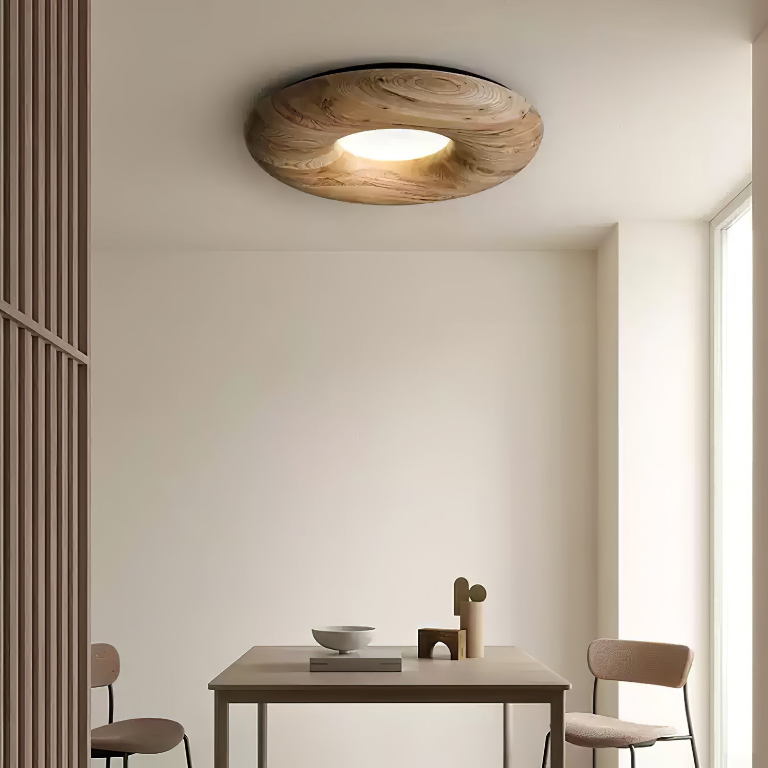 Zosora Organic Oak Flush Mount-Neutral Decor