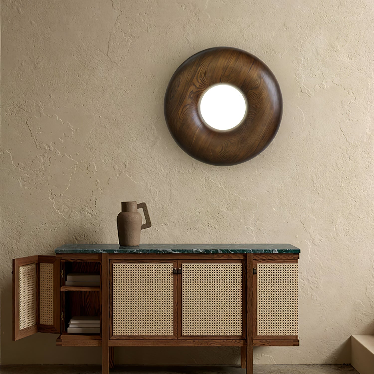 Zosora Organic Oak Flush Mount-Neutral Decor