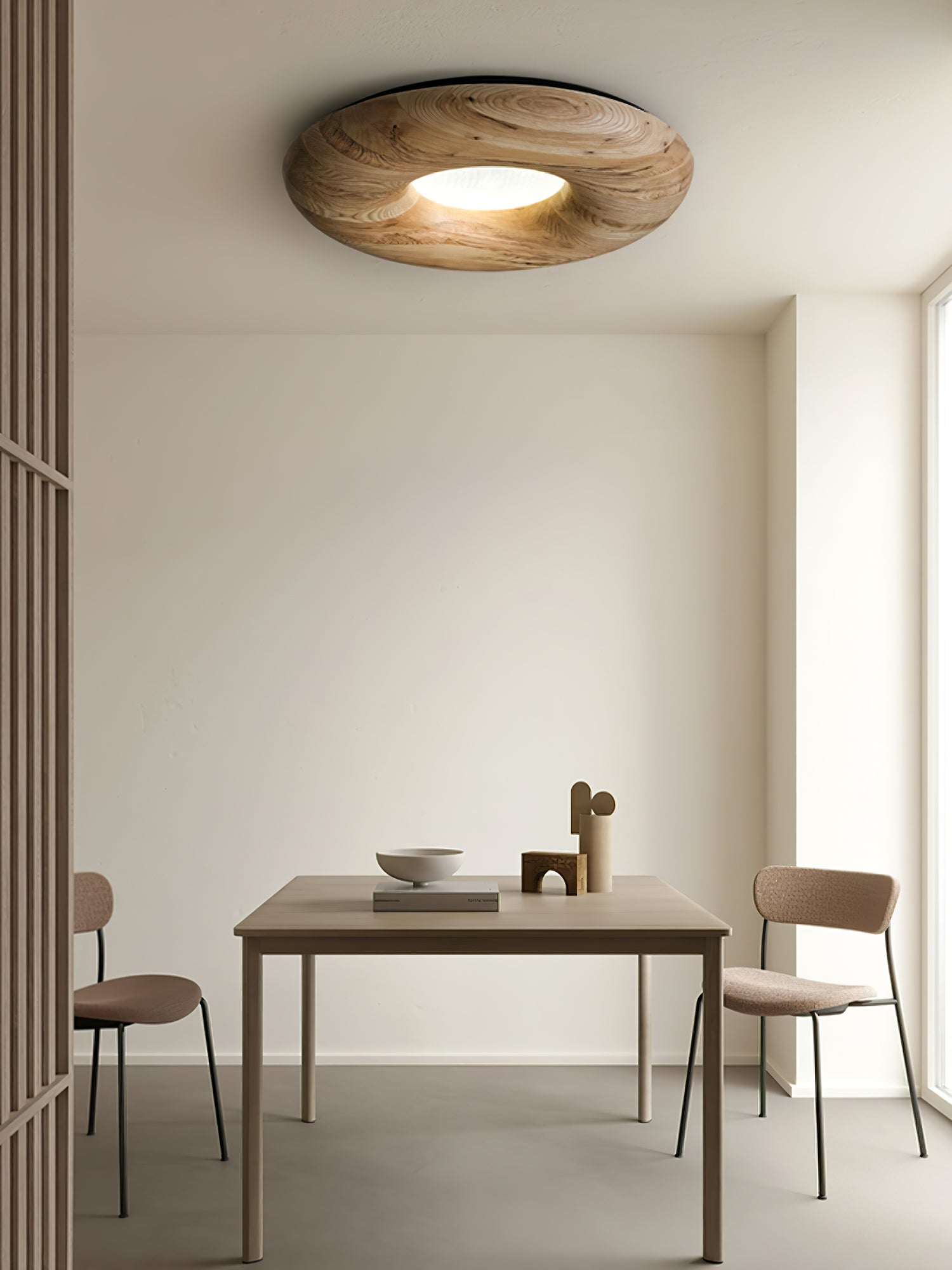 Zosora Organic Oak Flush Mount-Neutral Decor
