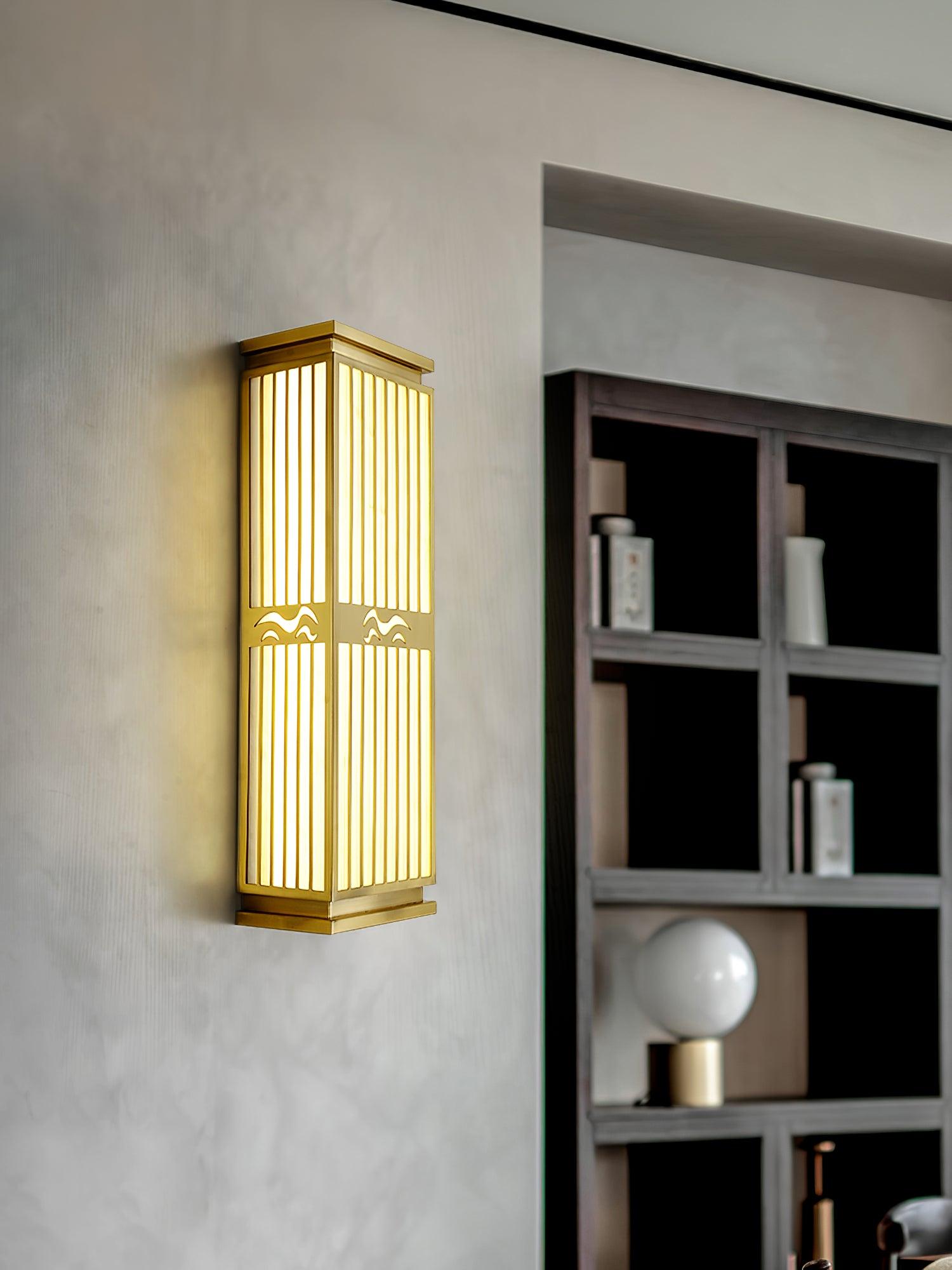 Lustra Wall Light Brass Oriental for Entryway-Neutral Decor