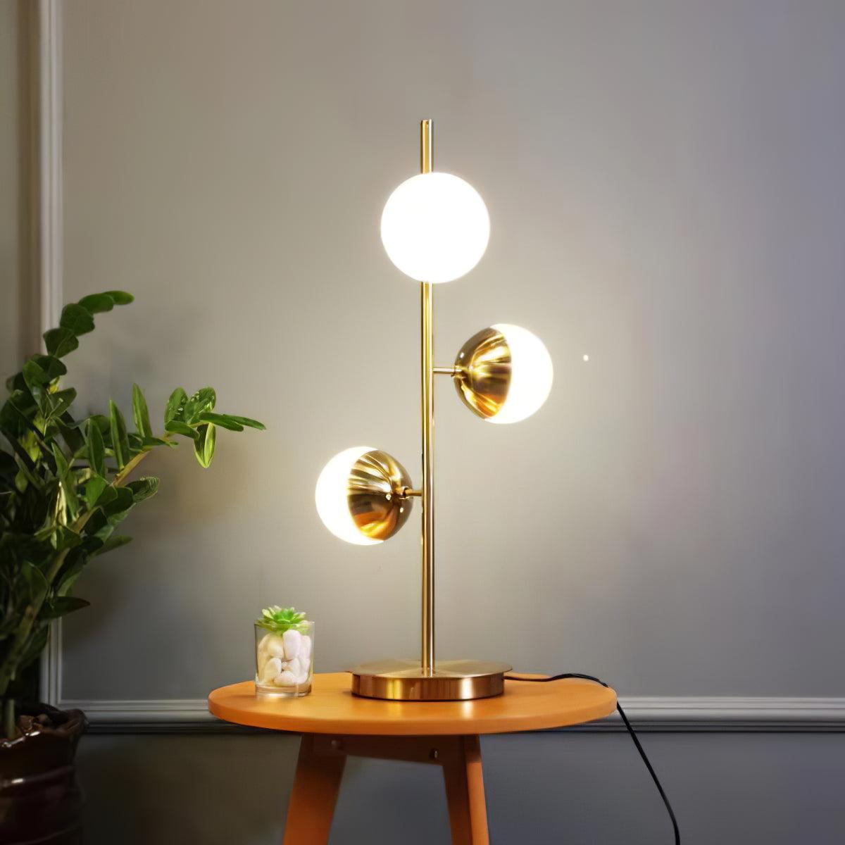 Valentina Floor Lamp Ball Modern, Metal/Ceramic, White/Gold, Living Room - Neutral Decor