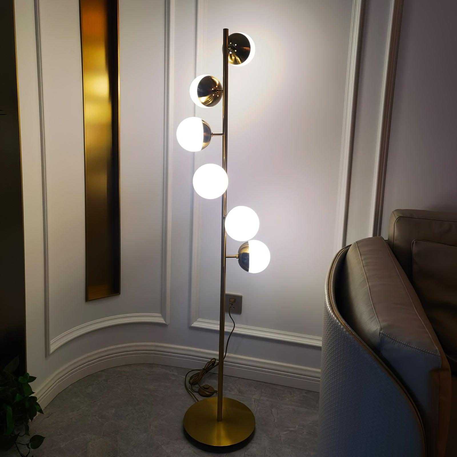 Myliryre Mid Century Brass Floor Lamp-Neutral Decor