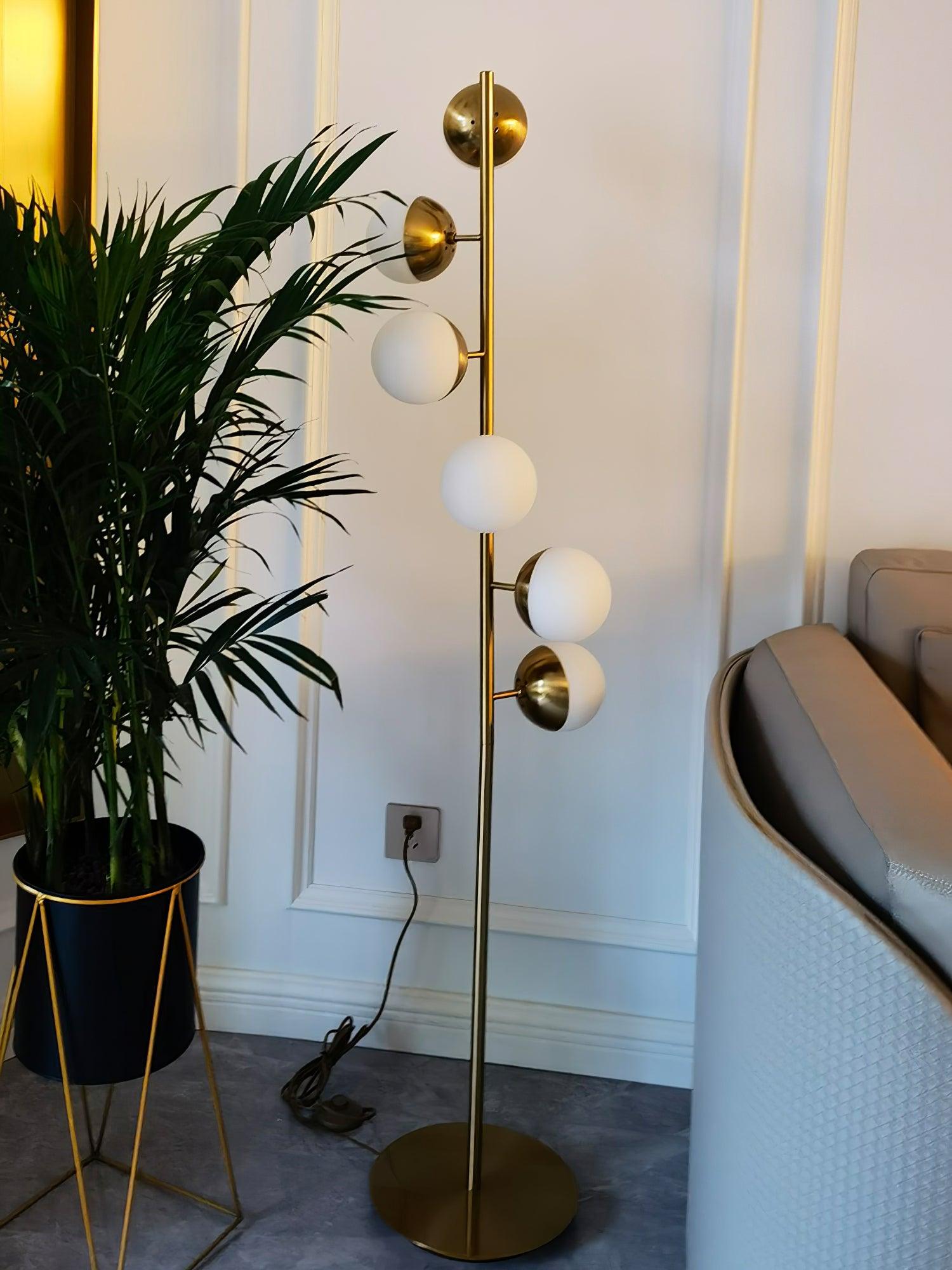 Myliryre Mid Century Brass Floor Lamp-Neutral Decor