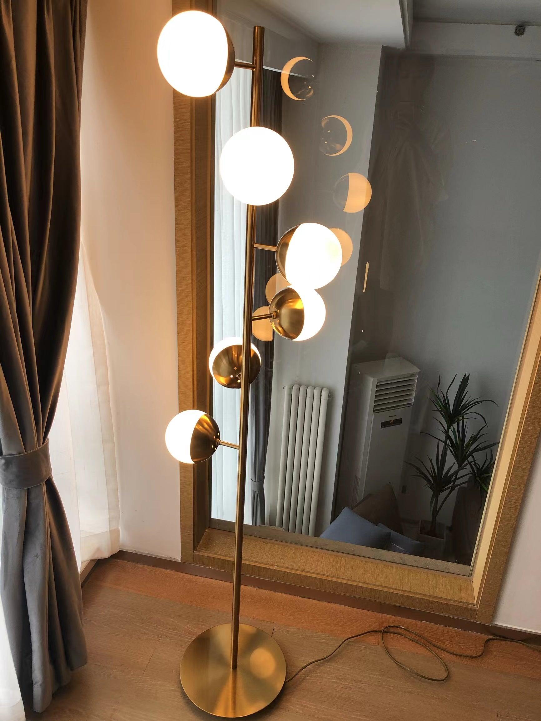 Myliryre Mid Century Brass Floor Lamp-Neutral Decor