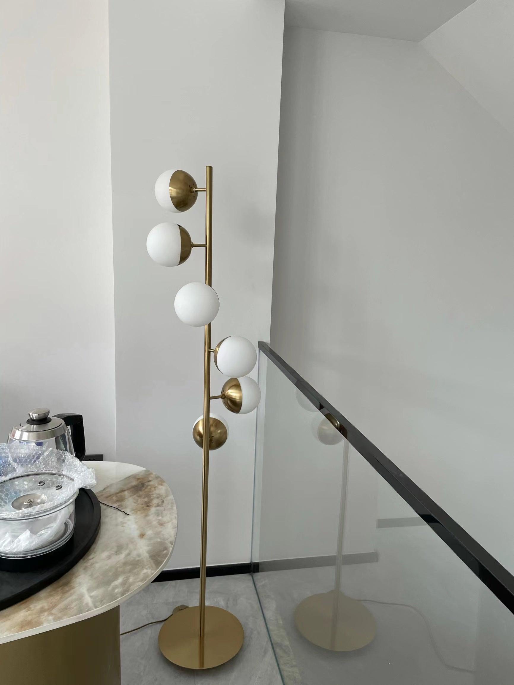 Myliryre Mid Century Brass Floor Lamp-Neutral Decor