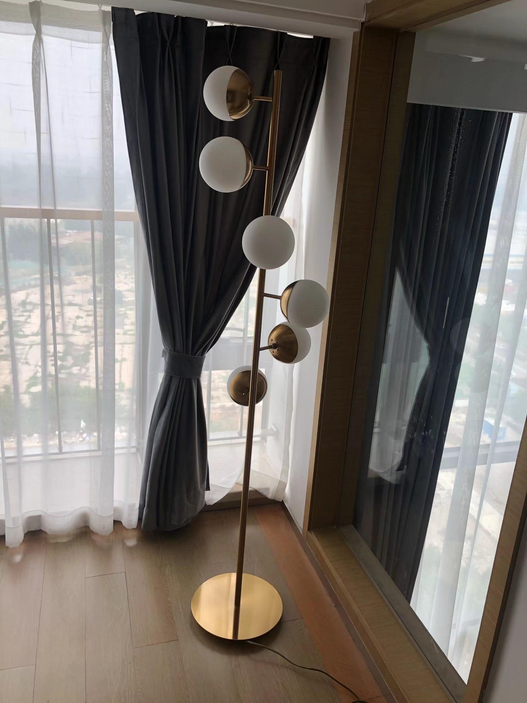 Myliryre Mid Century Brass Floor Lamp-Neutral Decor