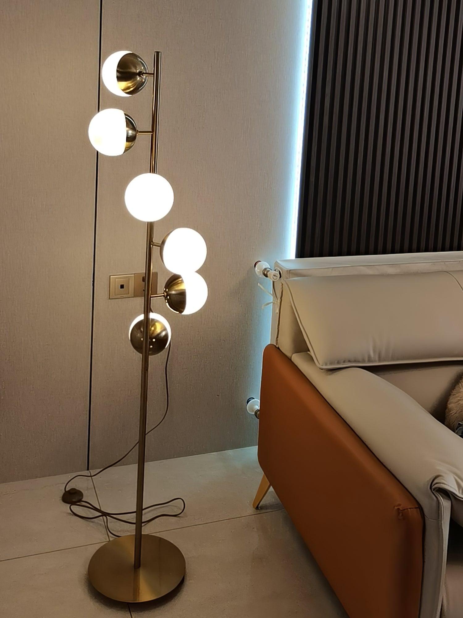 Myliryre Mid Century Brass Floor Lamp-Neutral Decor