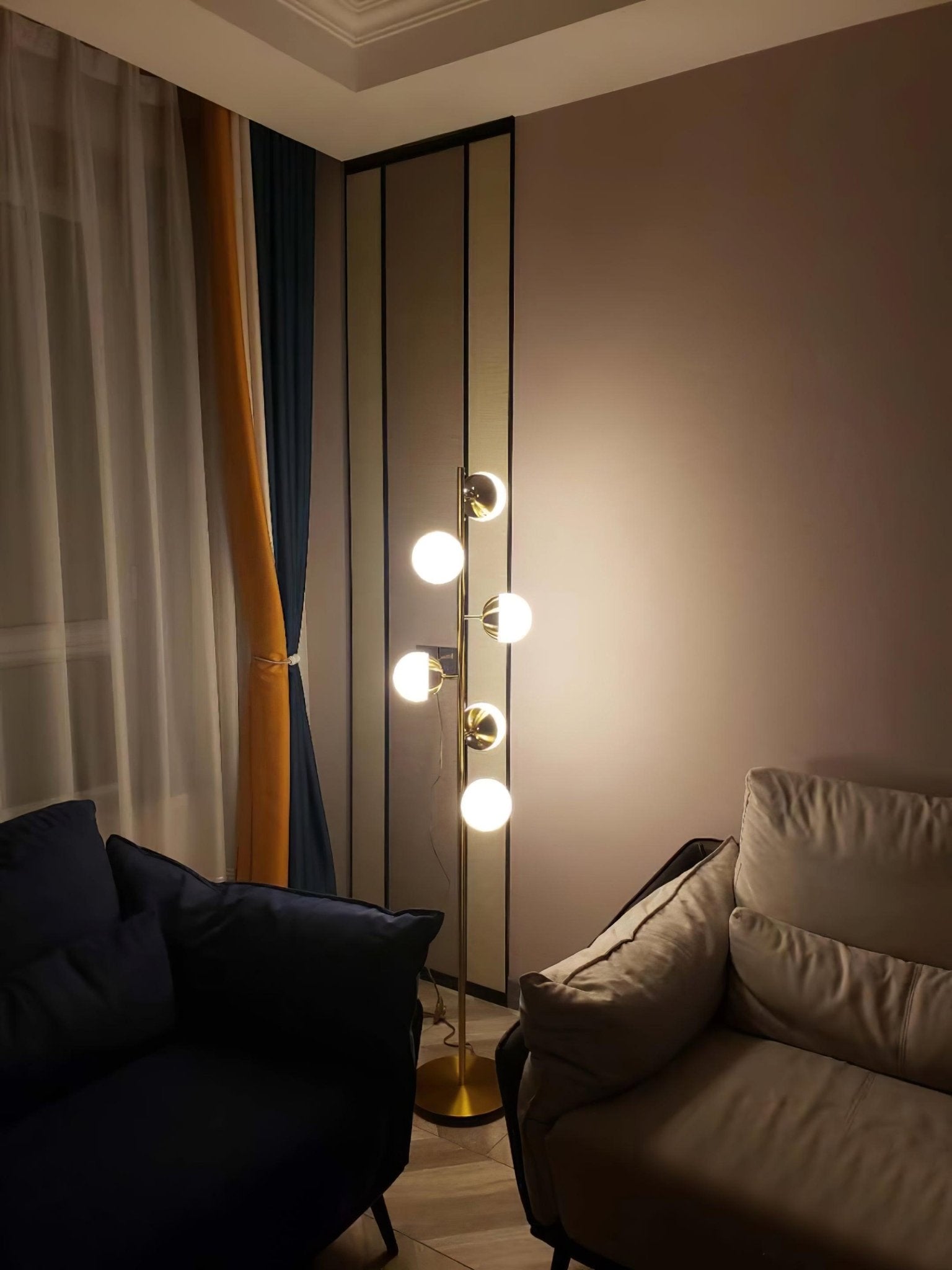 Myliryre Mid Century Brass Floor Lamp-Neutral Decor