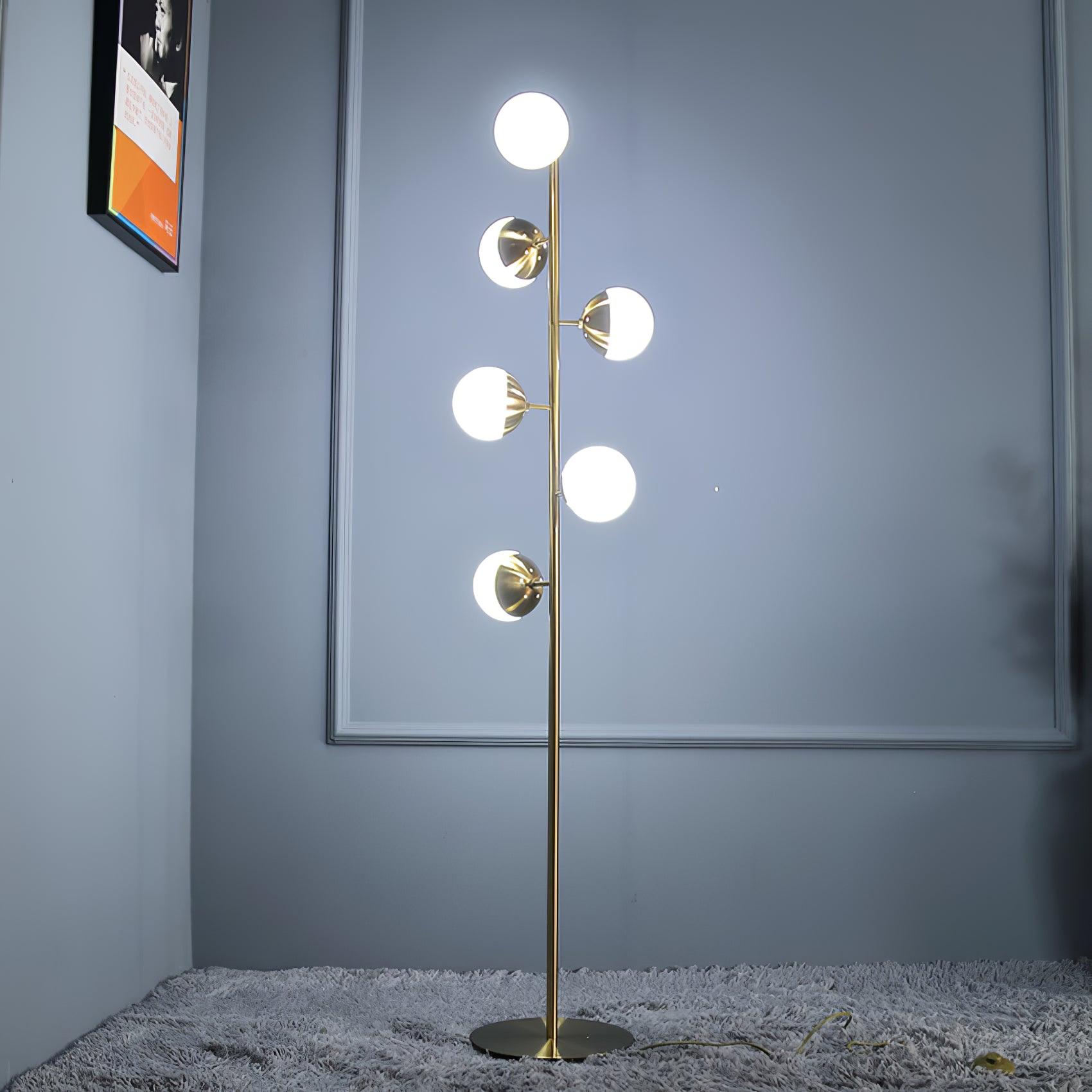 Myliryre Mid Century Brass Floor Lamp-Neutral Decor