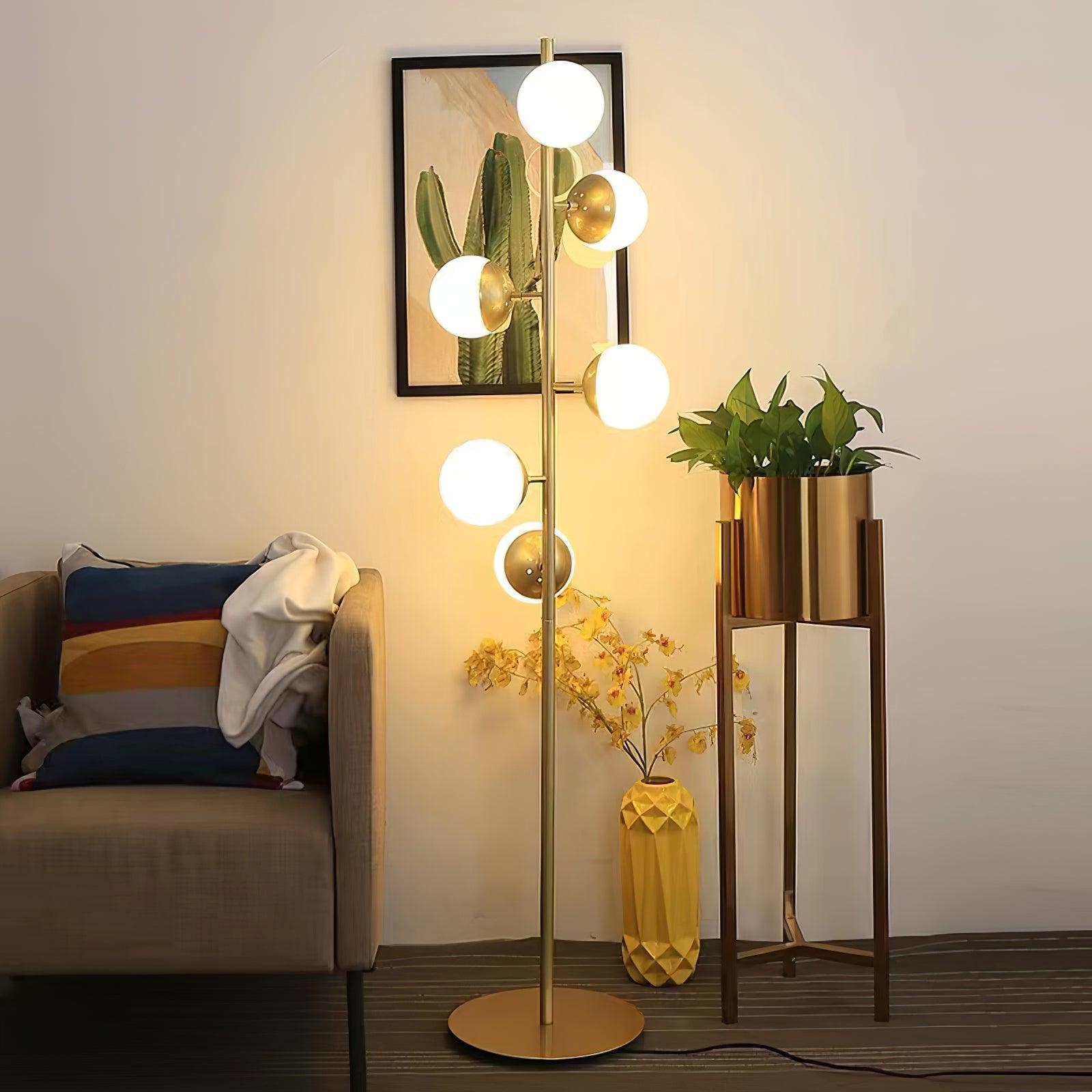 Myliryre Mid Century Brass Floor Lamp-Neutral Decor