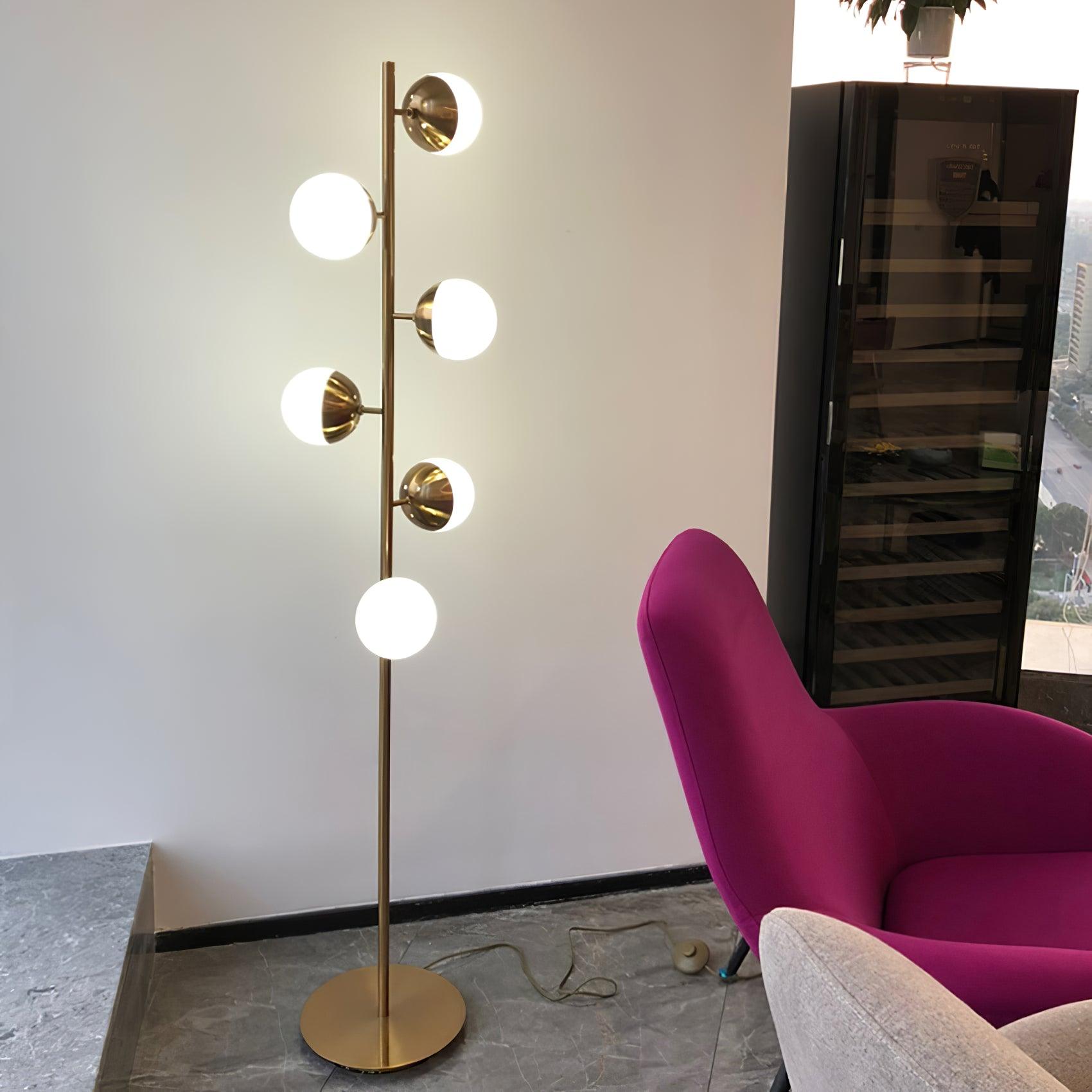Myliryre Mid Century Brass Floor Lamp-Neutral Decor