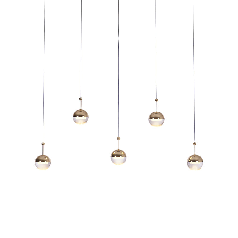Zaneth Pendant Lamp Steel Glass Multi Drop Minimalist Staircase-Neutral Decor