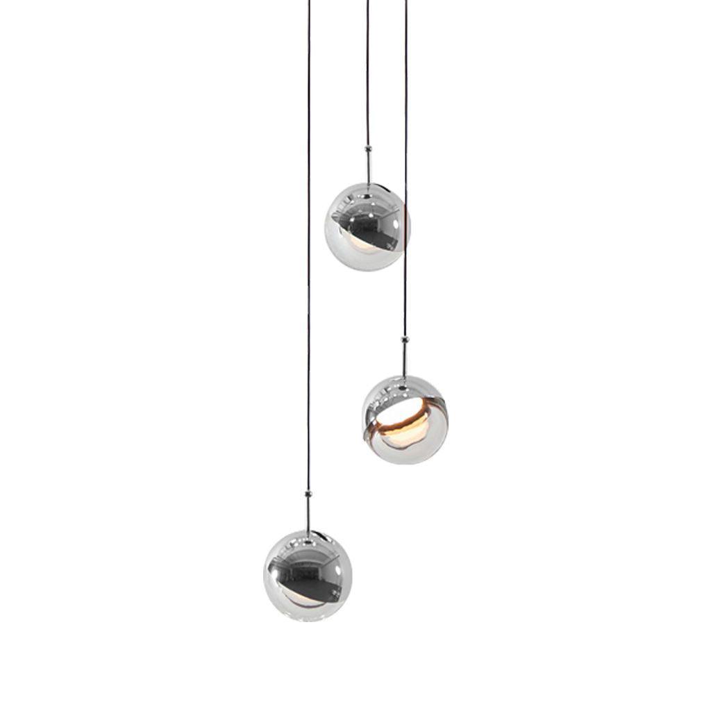 Zaneth Pendant Lamp Steel Glass Multi Drop Minimalist Staircase-Neutral Decor