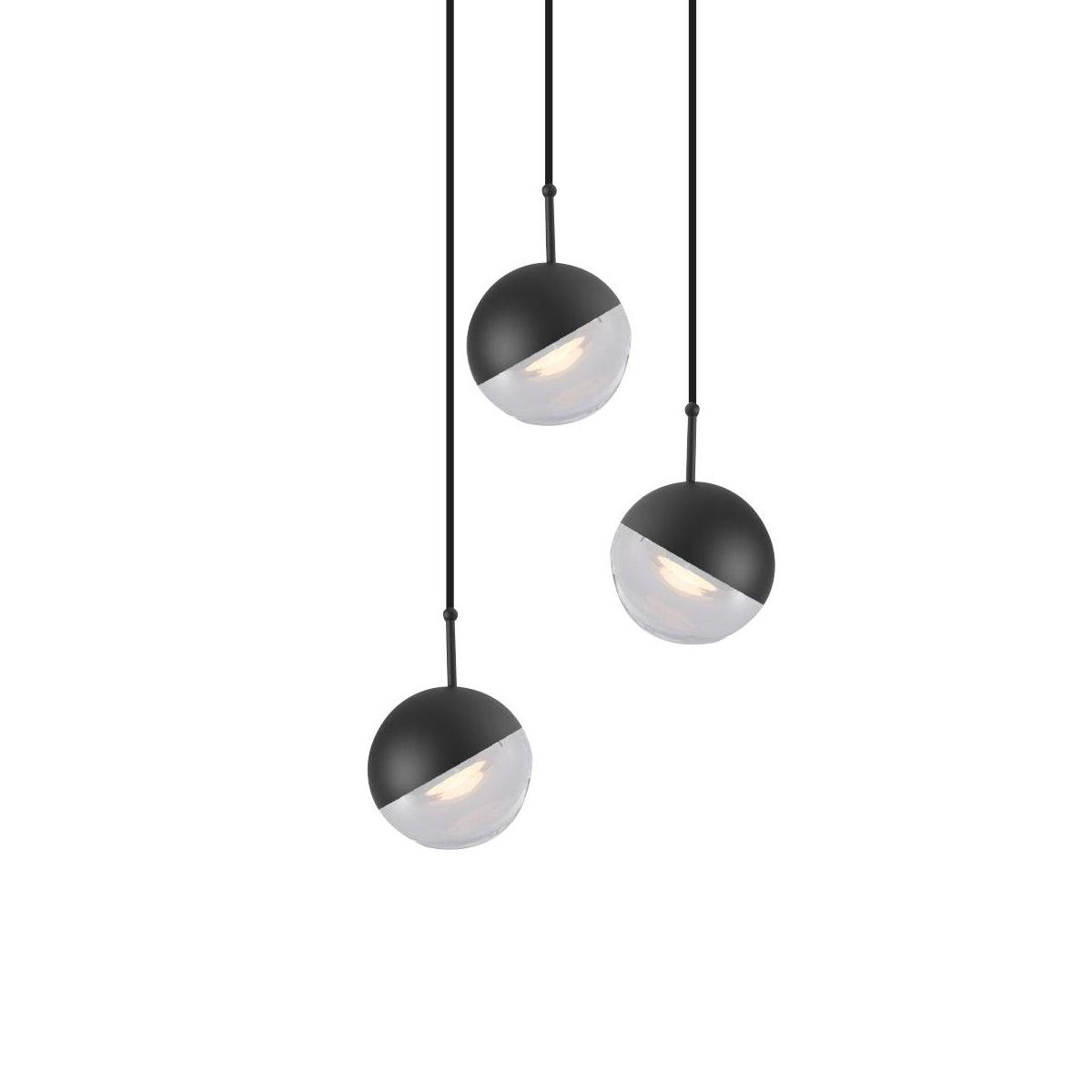 Zaneth Pendant Lamp Steel Glass Multi Drop Minimalist Staircase-Neutral Decor