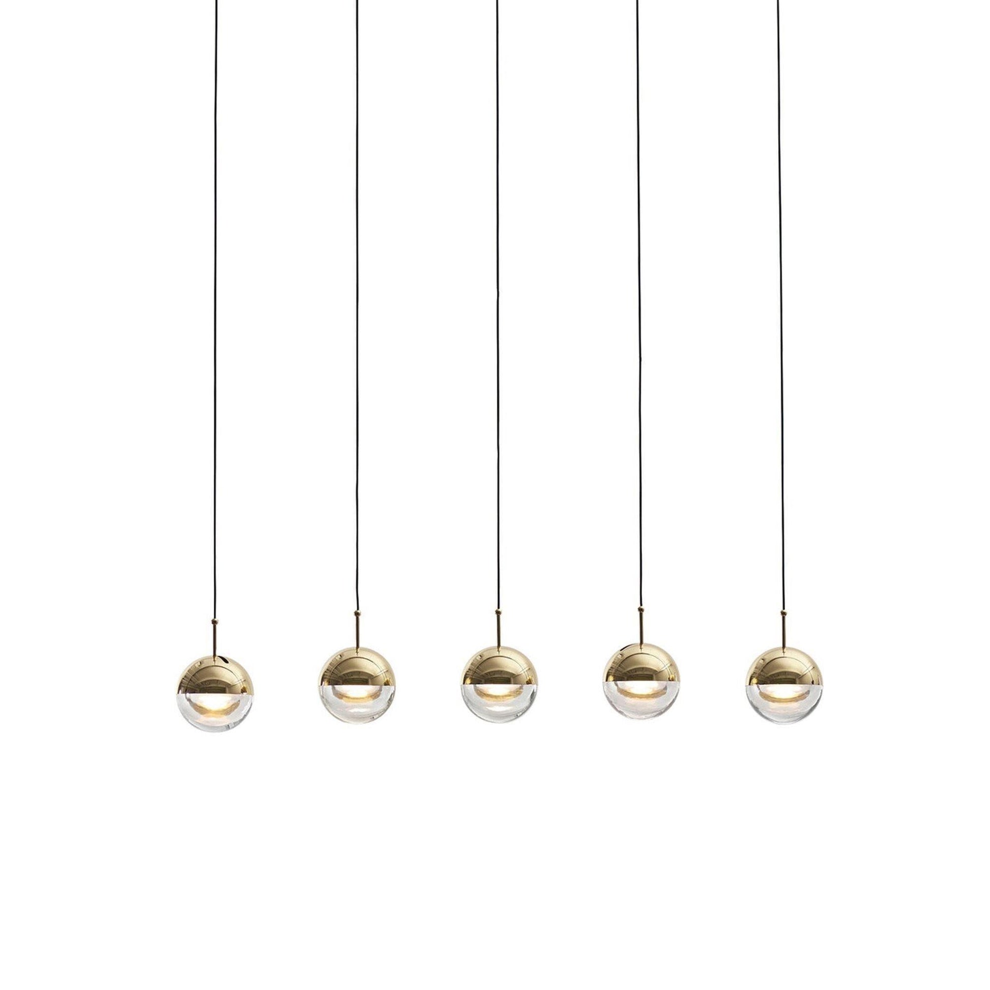 Zaneth Pendant Lamp Steel Glass Multi Drop Minimalist Staircase-Neutral Decor