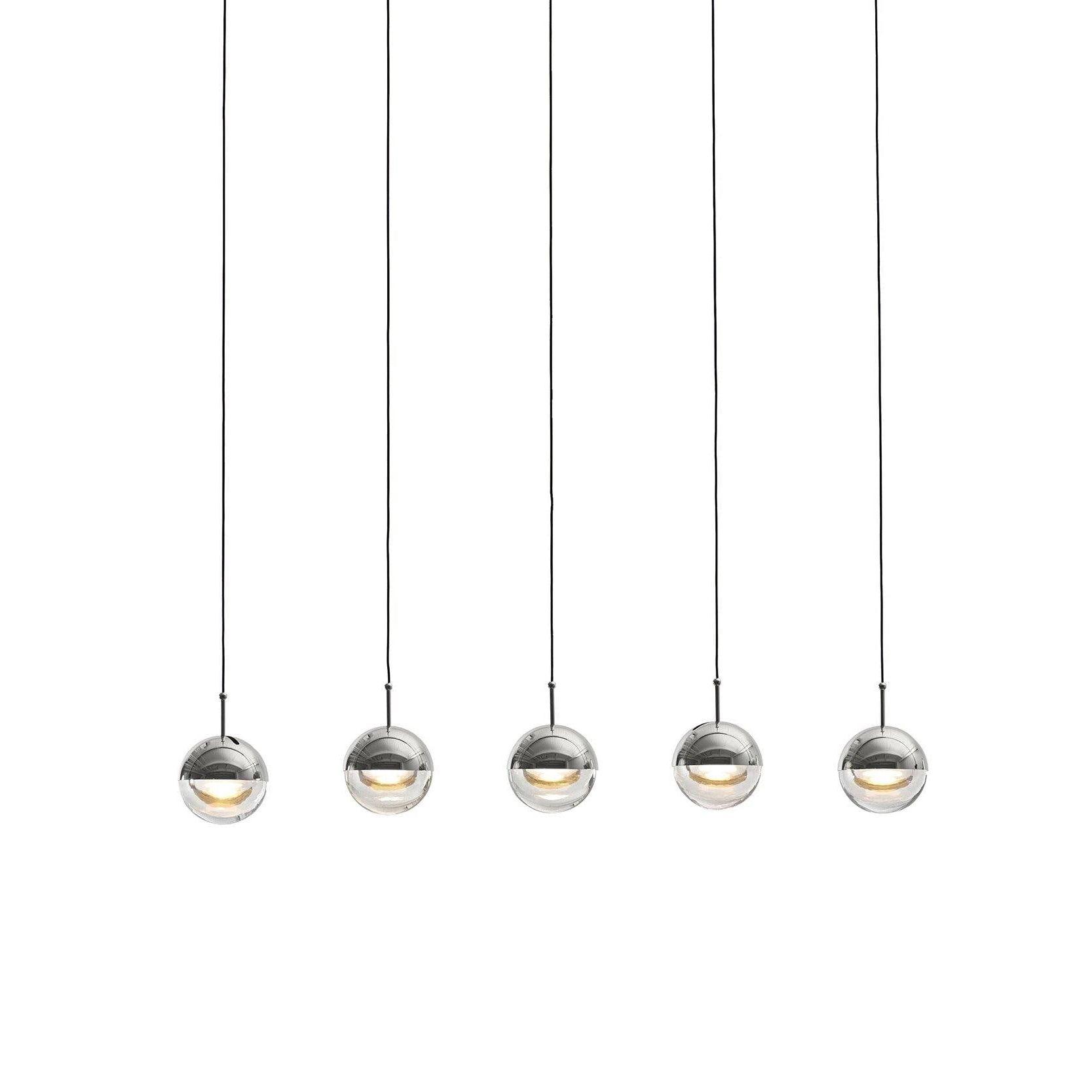 Zaneth Pendant Lamp Steel Glass Multi Drop Minimalist Staircase-Neutral Decor