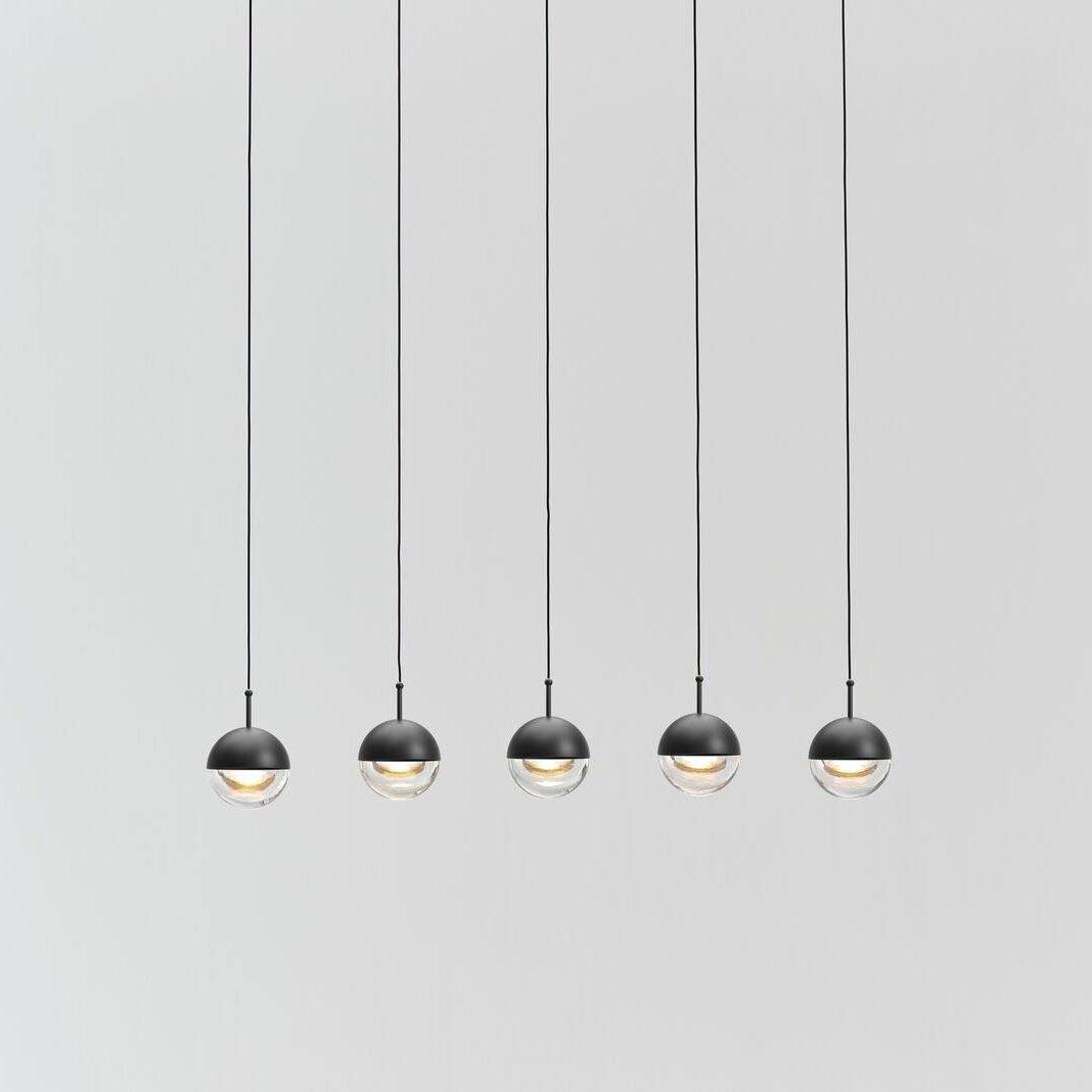 Zaneth Pendant Lamp Steel Glass Multi Drop Minimalist Staircase-Neutral Decor