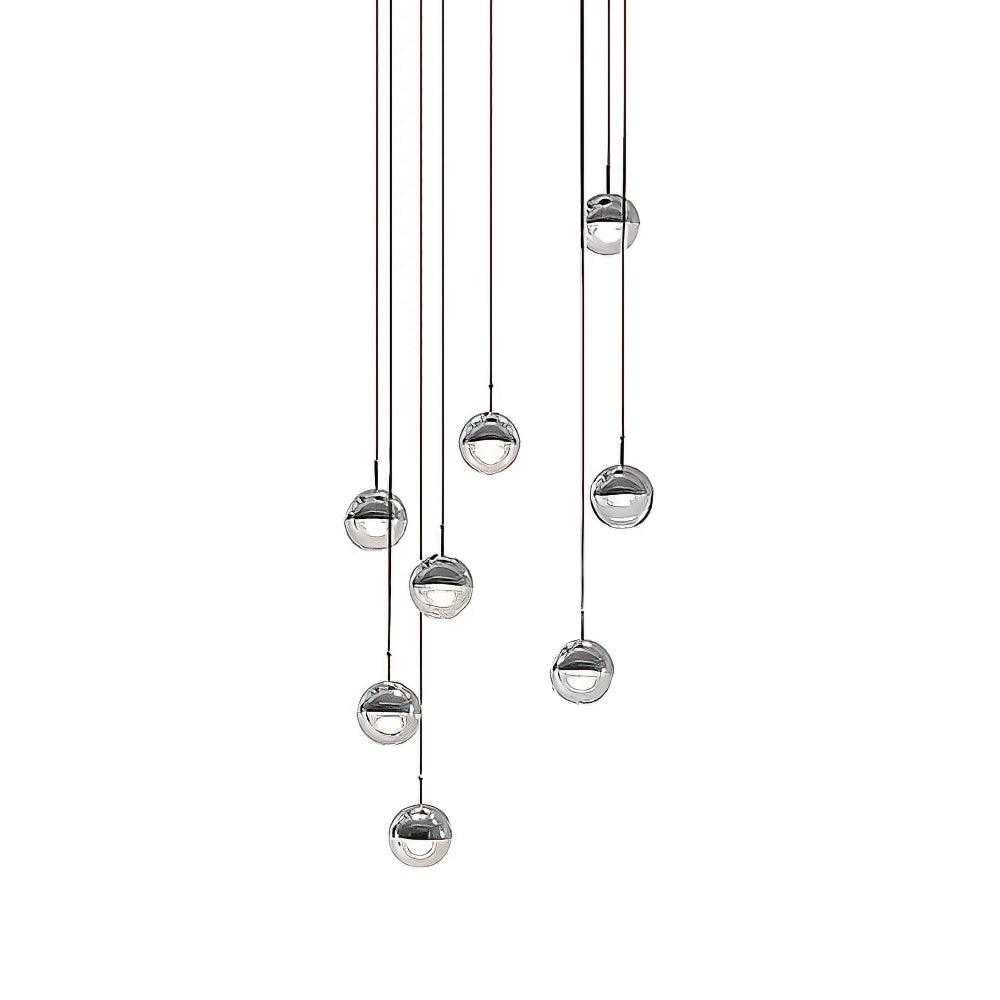 Zaneth Pendant Lamp Steel Glass Multi Drop Minimalist Staircase-Neutral Decor