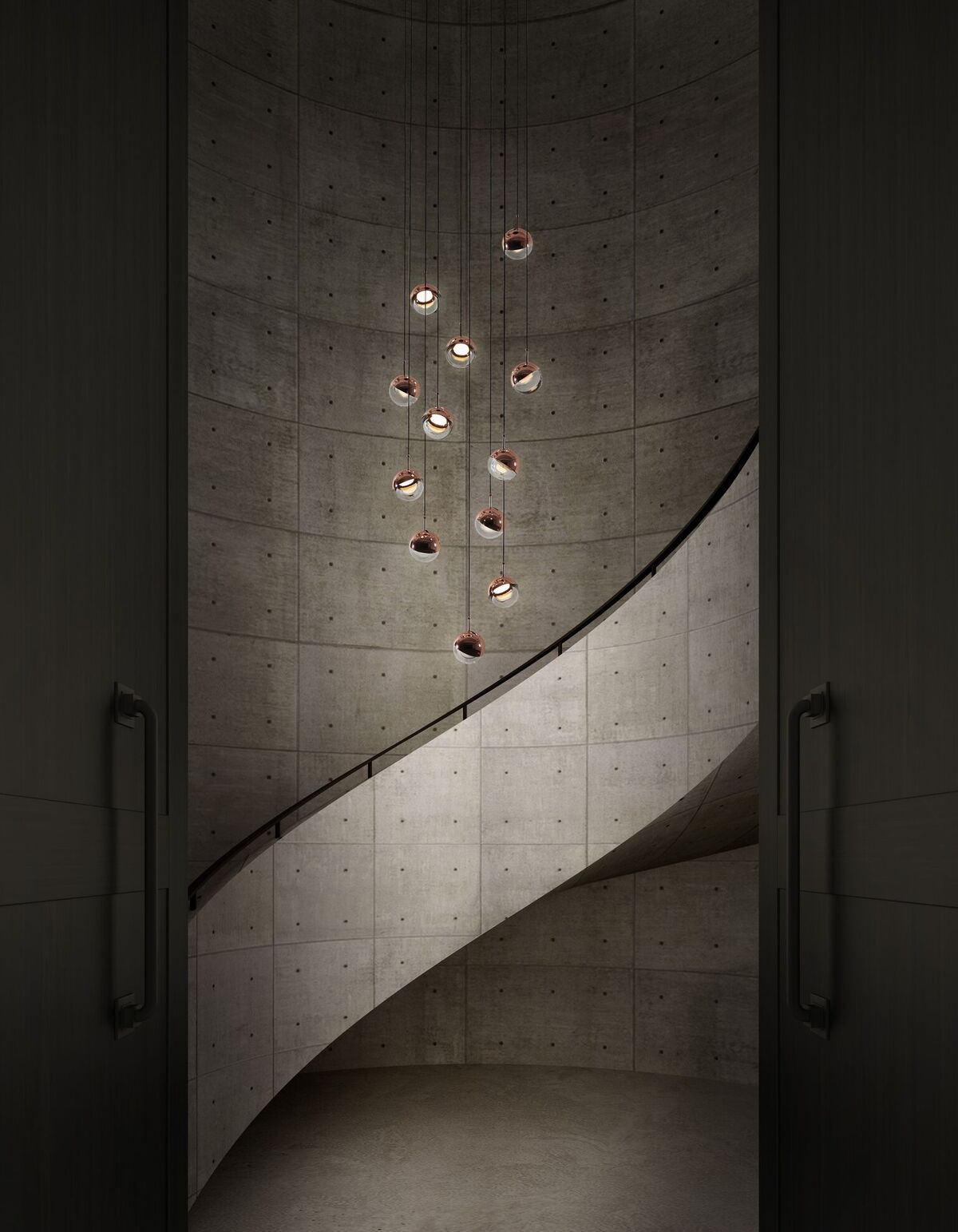 Zaneth Pendant Lamp Steel Glass Multi Drop Minimalist Staircase-Neutral Decor