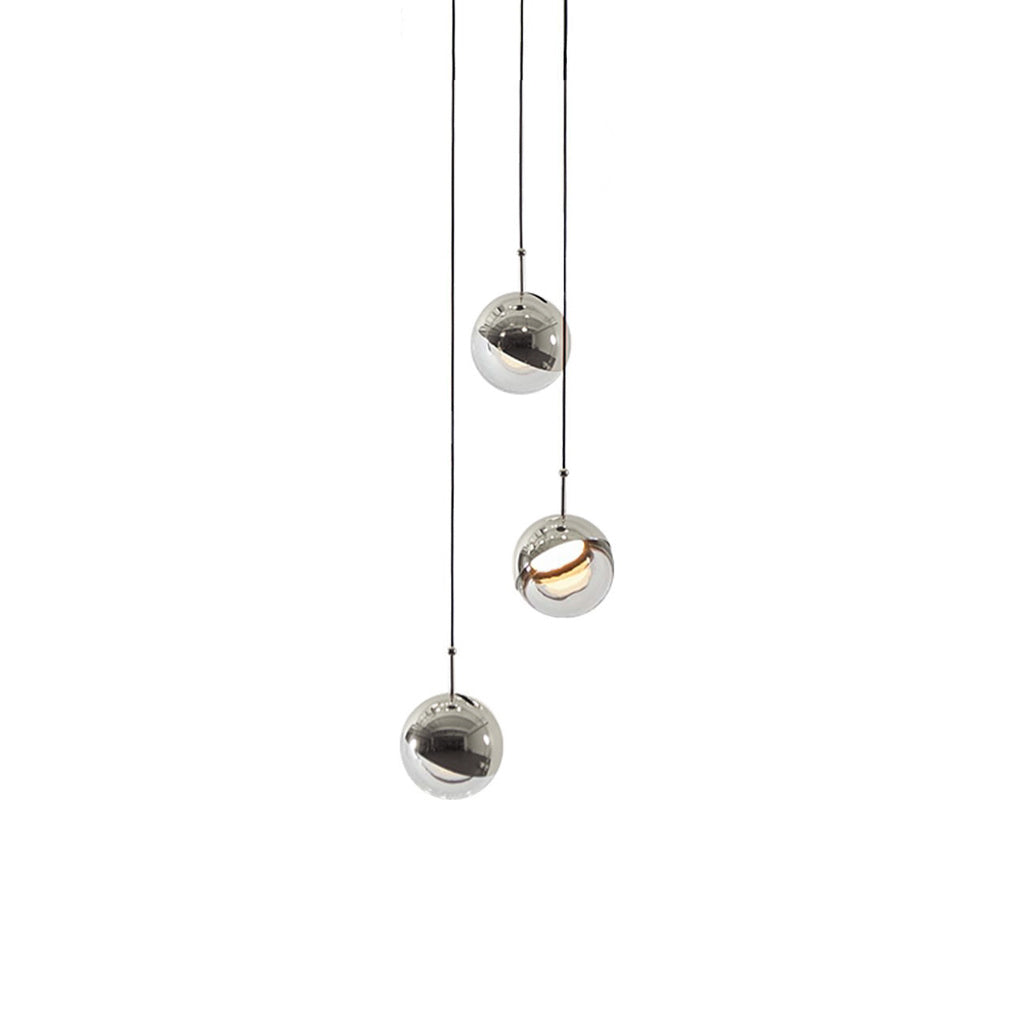 Zaneth Pendant Lamp Steel Glass Multi Drop Minimalist Staircase-Neutral Decor