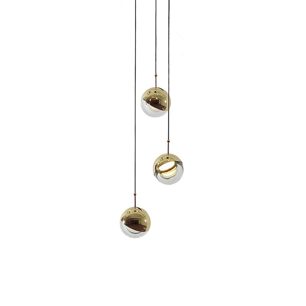 Zaneth Pendant Lamp Steel Glass Multi Drop Minimalist Staircase-Neutral Decor