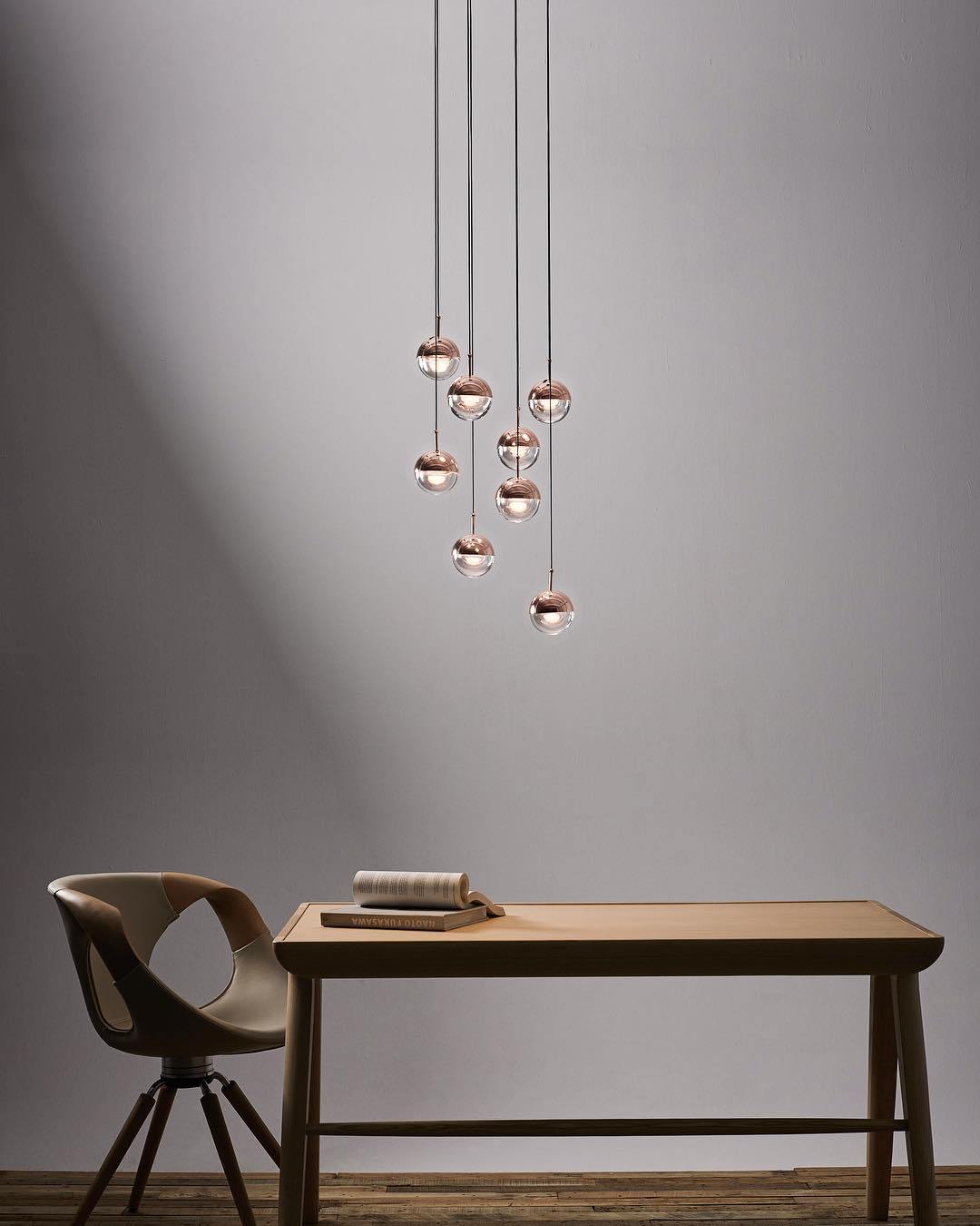 Zaneth Pendant Lamp Steel Glass Multi Drop Minimalist Staircase-Neutral Decor