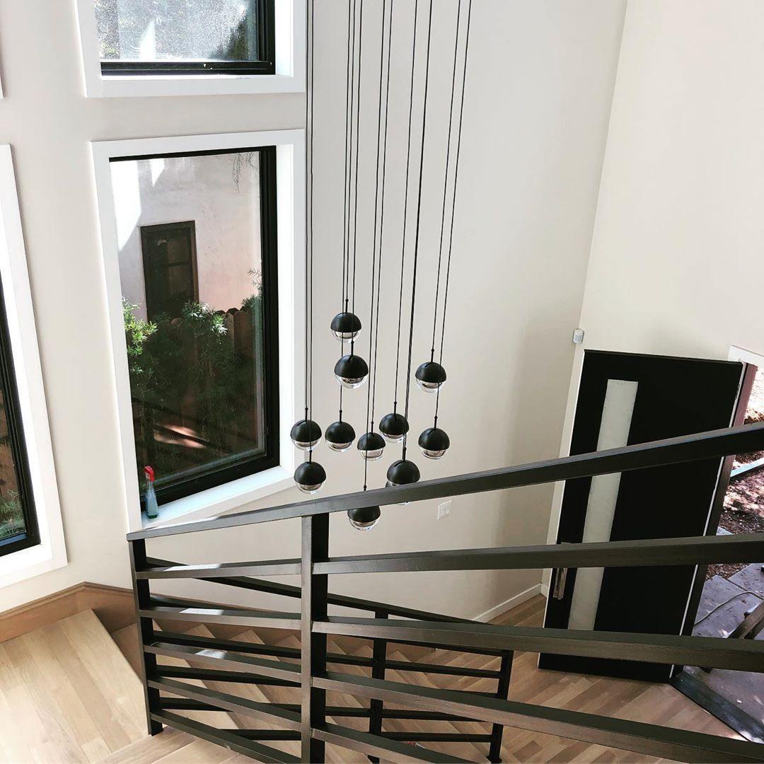 Zaneth Pendant Lamp Steel Glass Multi Drop Minimalist Staircase-Neutral Decor
