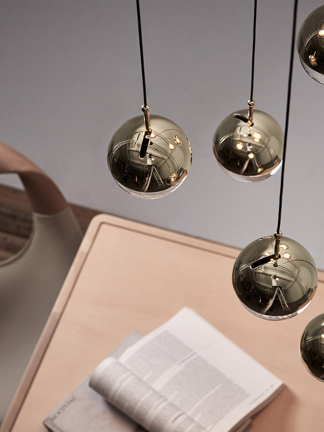 Zaneth Pendant Lamp Steel Glass Multi Drop Minimalist Staircase-Neutral Decor