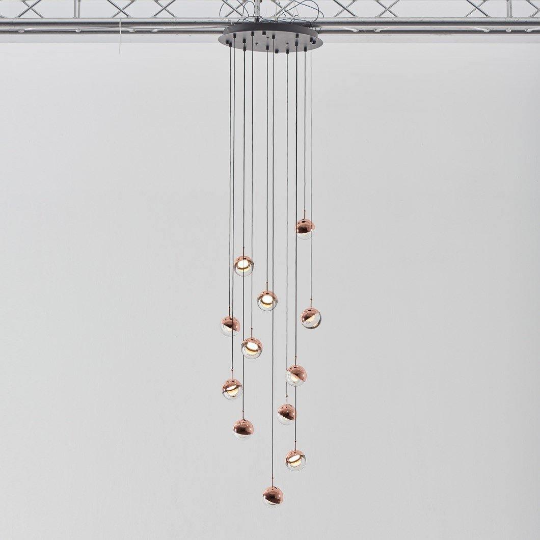 Zaneth Pendant Lamp Steel Glass Multi Drop Minimalist Staircase-Neutral Decor