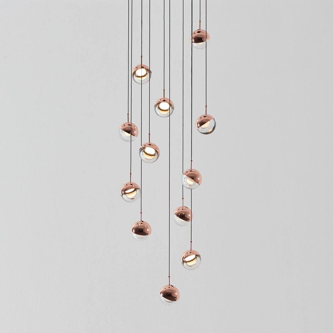 Zaneth Pendant Lamp Steel Glass Multi Drop Minimalist Staircase-Neutral Decor