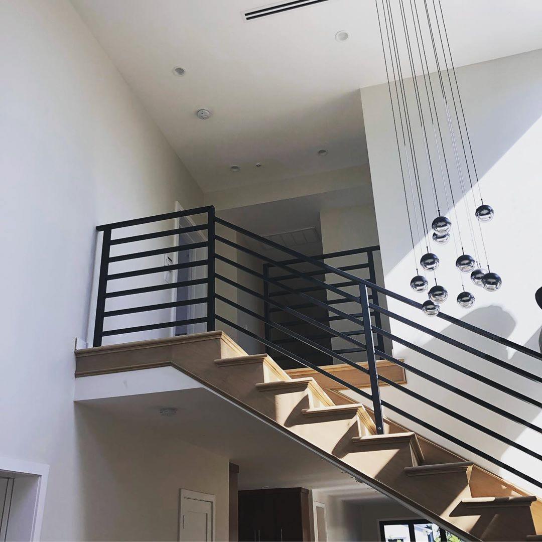 Zaneth Pendant Lamp Steel Glass Multi Drop Minimalist Staircase-Neutral Decor